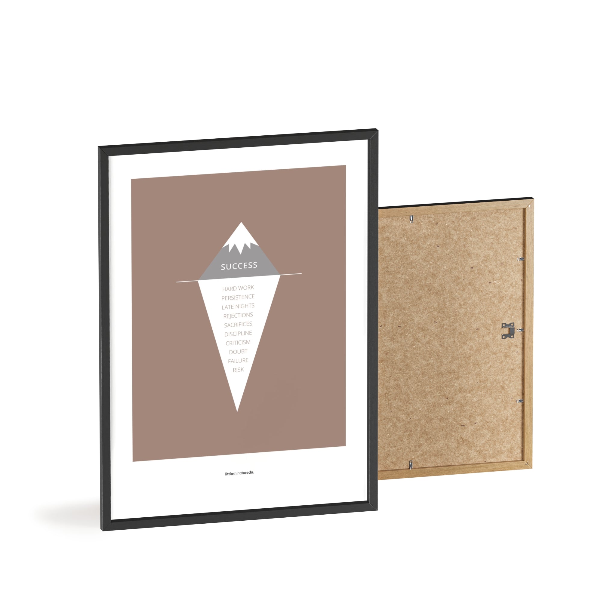 "The Iceberg Illusion – What People See vs What Went Into Achieving It" – Discipline, Habits & Achievements Children Motivational Wall Art to Foster Focus & Success | Matte Frames– Brown