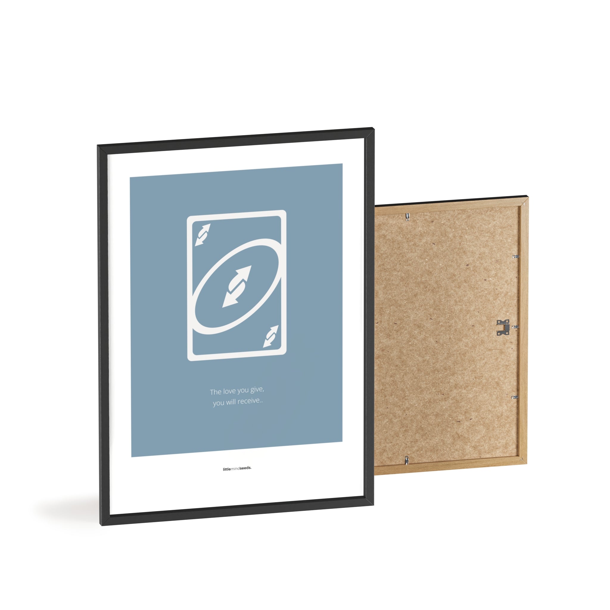 "The Love You Give, You Will Receive" – Social Skills & Relationships Children Wall Art to Inspire Kindness & Connection | Motivational Wall Art | Matte Framed Poster – Blue