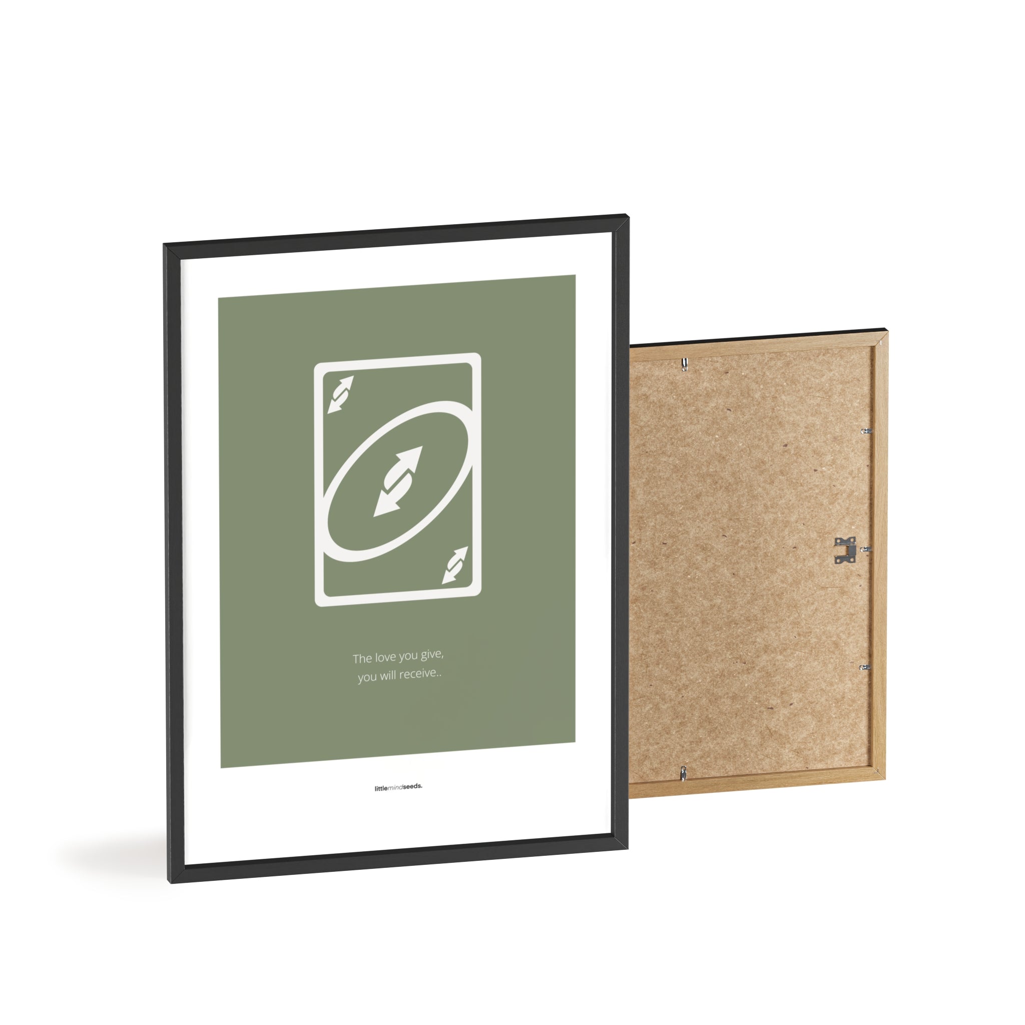 "The Love You Give, You Will Receive" – Social Skills & Relationships Children Wall Art to Inspire Kindness & Connection | Motivational Wall Art | Matte Framed Poster – Green