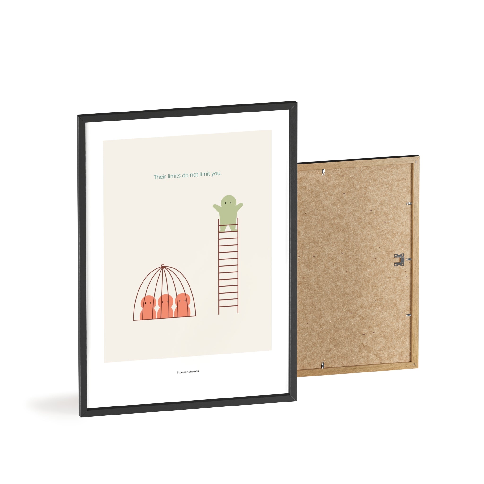 "The Limits of Others Do Not Limit You" – Emotional Intelligence & Self-Worth Motivational Quality Framed Poster | Minimalist Wall Art – Beige