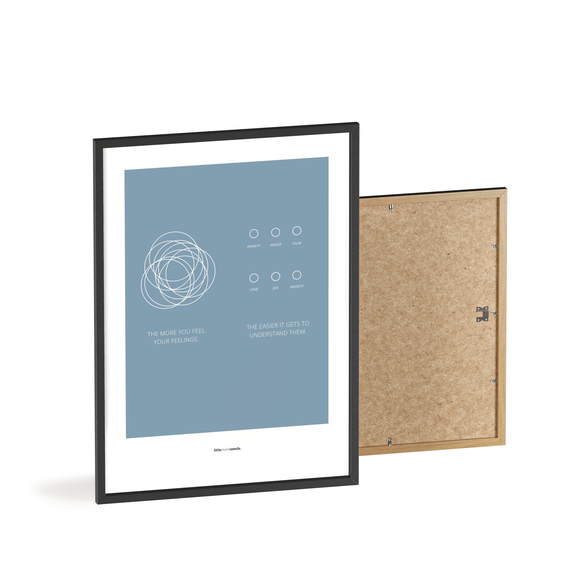 "The More You Feel, The Easier You Understand" – Emotional Intelligence & Self-Worth Wall Art for Children to Nurture Empathy & Confidence | Quality Framed Poster – Blue