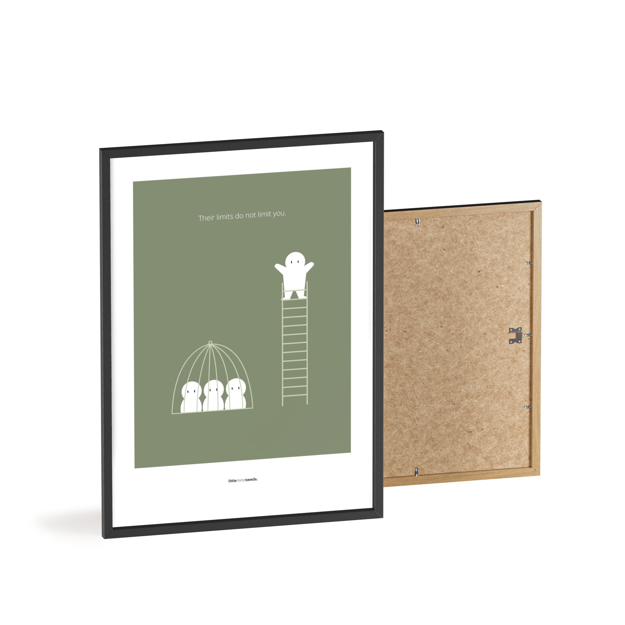 "The Limits of Others Do Not Limit You" – Emotional Intelligence & Self-Worth Motivational Quality Framed Poster | Minimalist Wall Art – Green