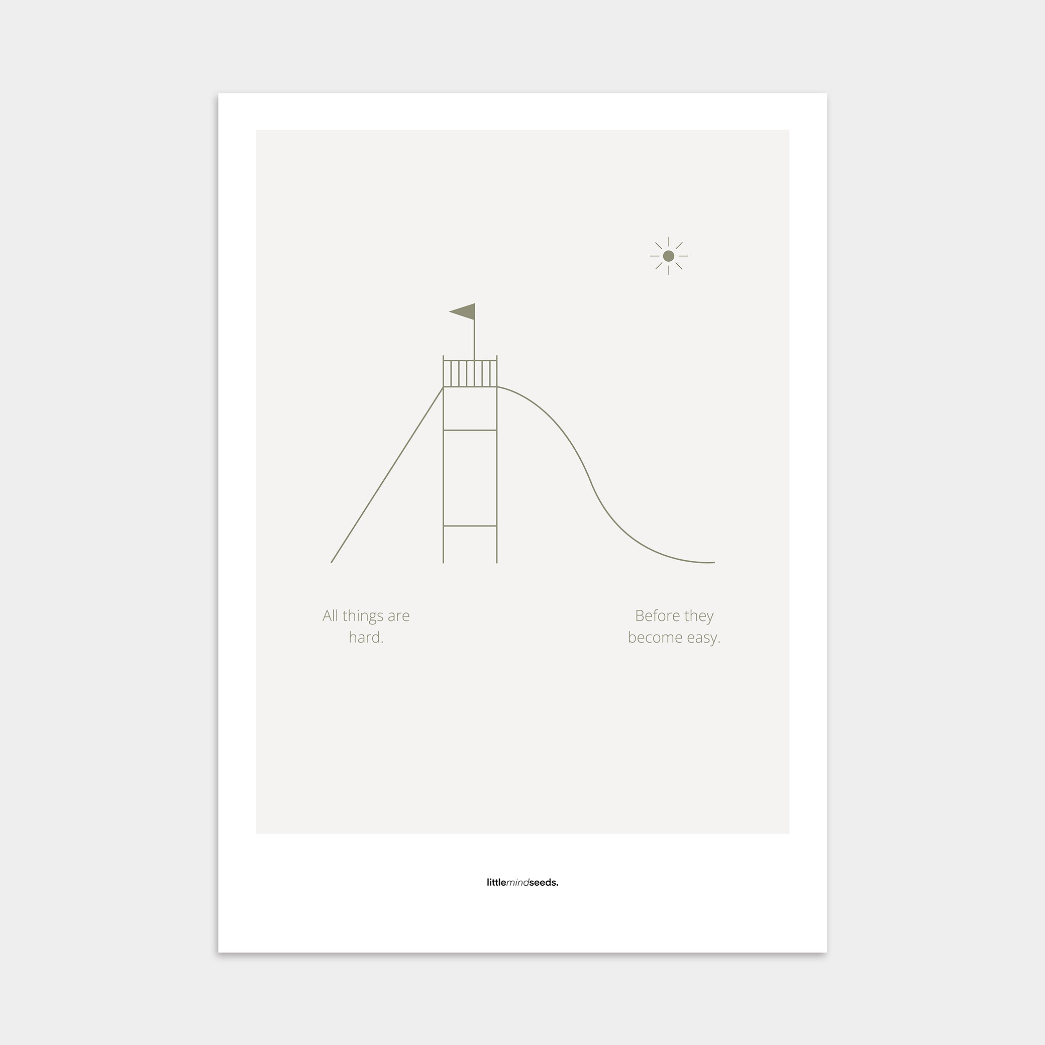 "All Things Are Hard Before They Become Easy” – Resilience & Confidence Motivational Poster | Minimalist Quotes on the Wall, Downloadable PDF Bundle - ALL colors