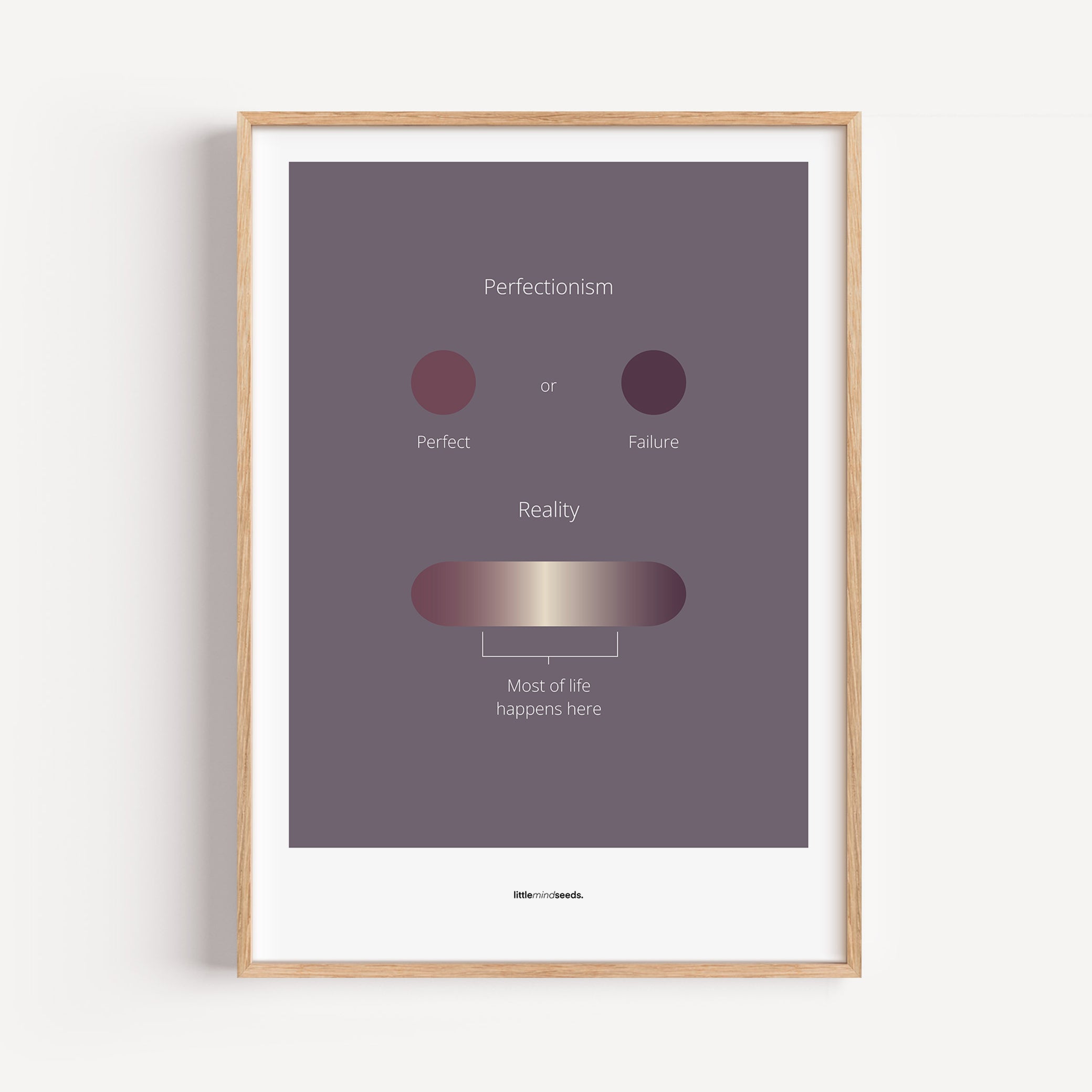 "Life Is Not Perfect Like We Imagine" – Resilience & Confidence Motivational Quality Framed Poster | Minimalist Inspirational Wall Art – Purple