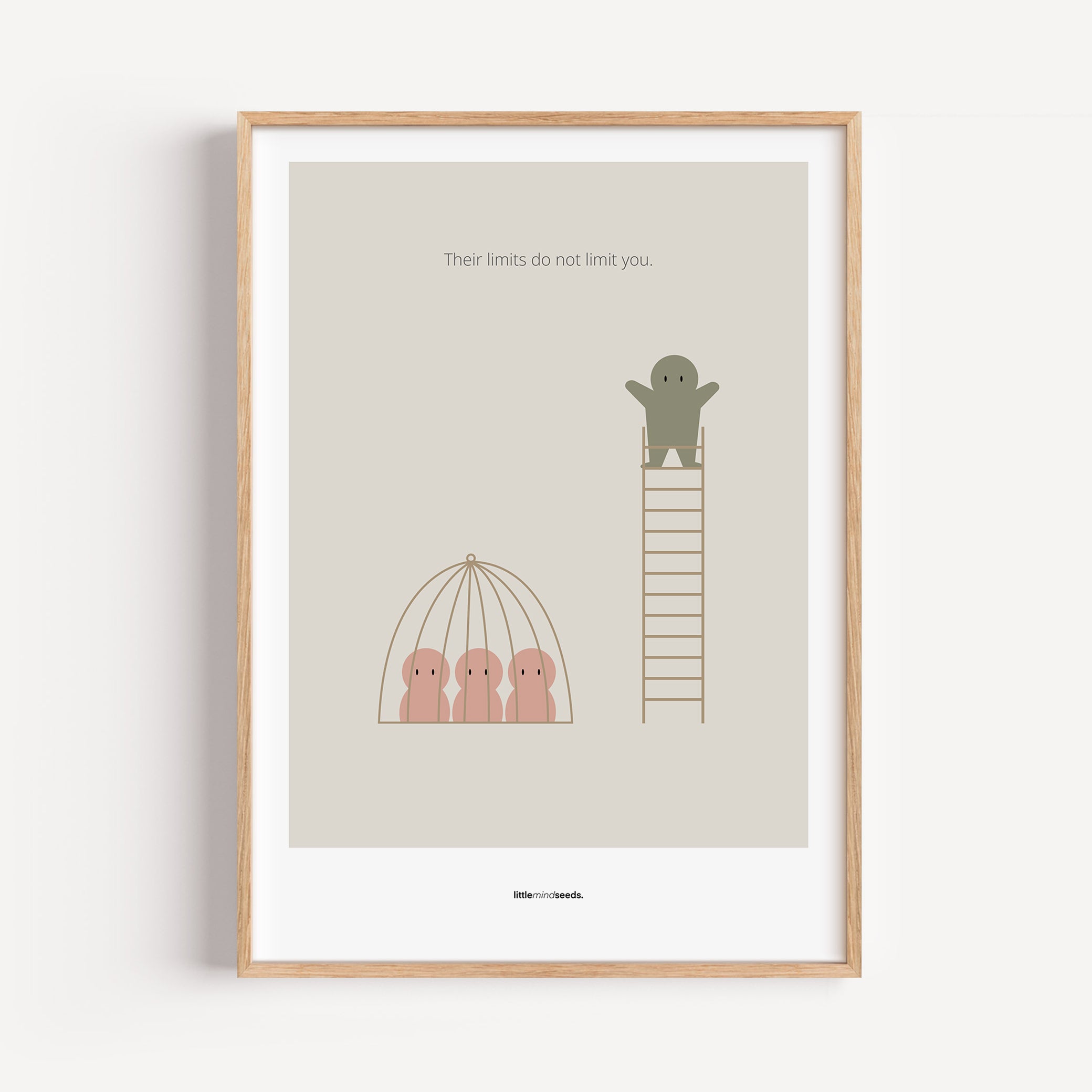 "The Limits of Others Do Not Limit You" – Emotional Intelligence & Self-Worth Motivational Quality Framed Poster | Minimalist Wall Art – Dark Gray