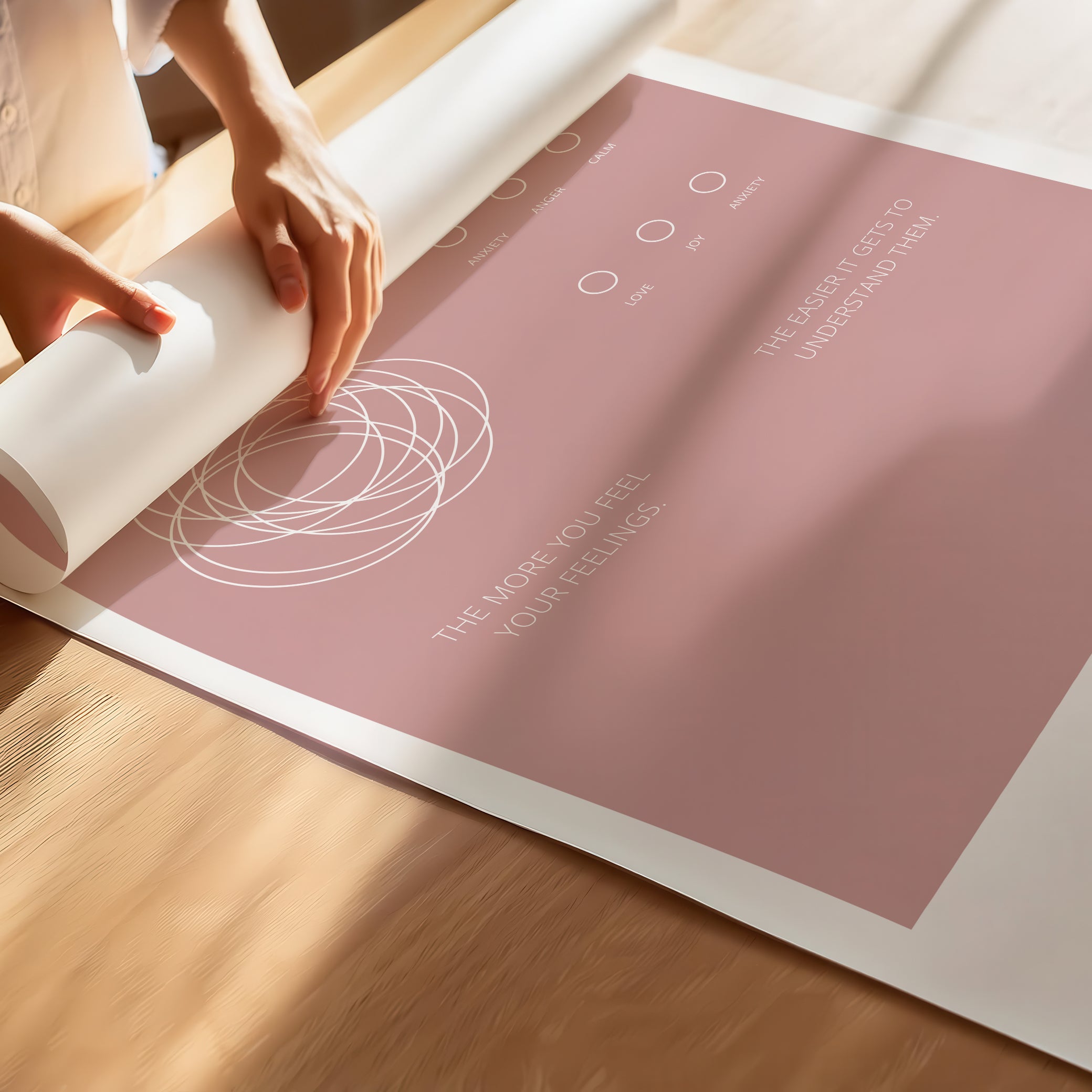 "The More You Feel, The Easier You Understand" – Emotional Intelligence & Self-Worth Wall Art for Children to Nurture Empathy & Confidence | Premium Poster– Pink