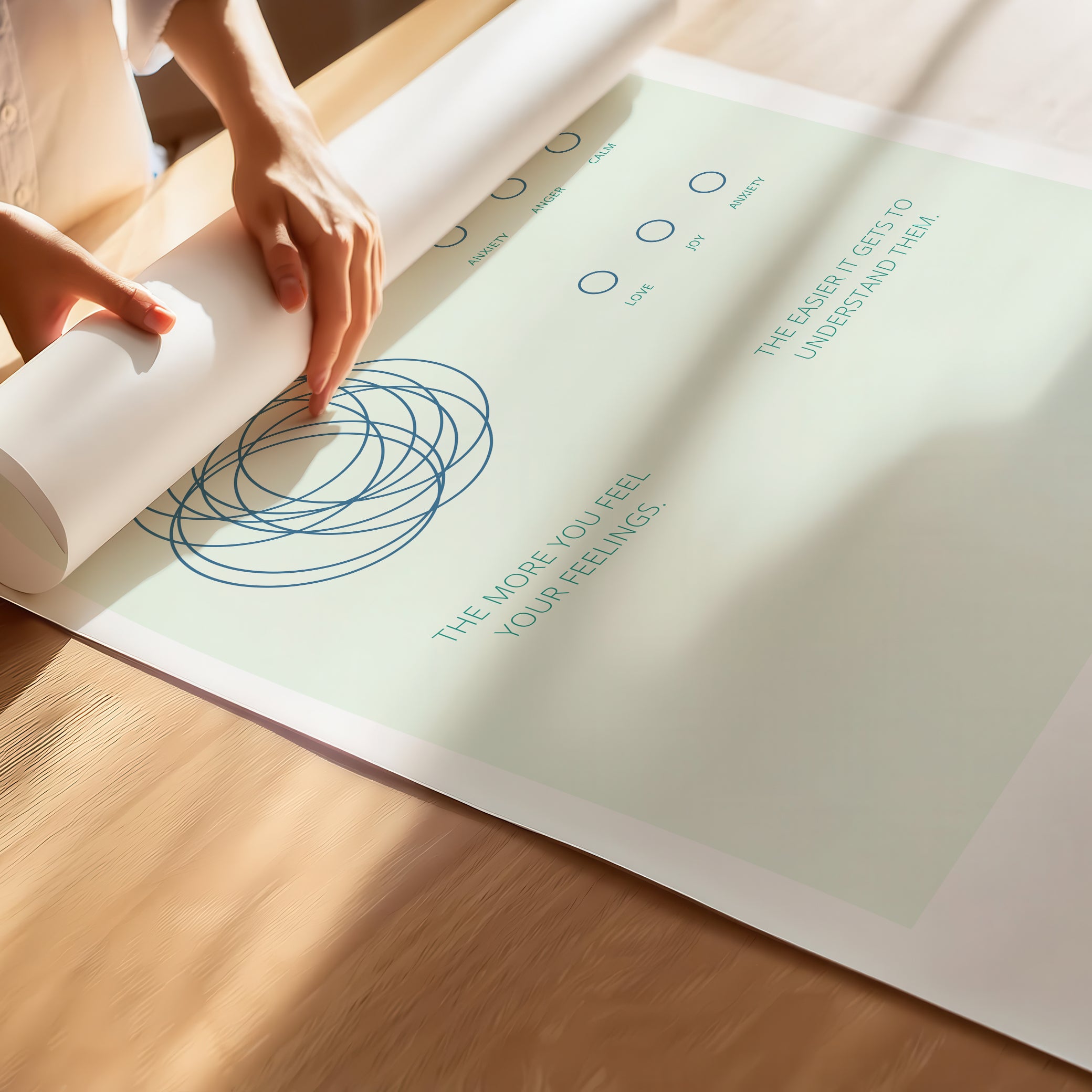 "The More You Feel, The Easier You Understand" – Emotional Intelligence & Self-Worth Wall Art for Children to Nurture Empathy & Confidence | Premium Poster– Mint