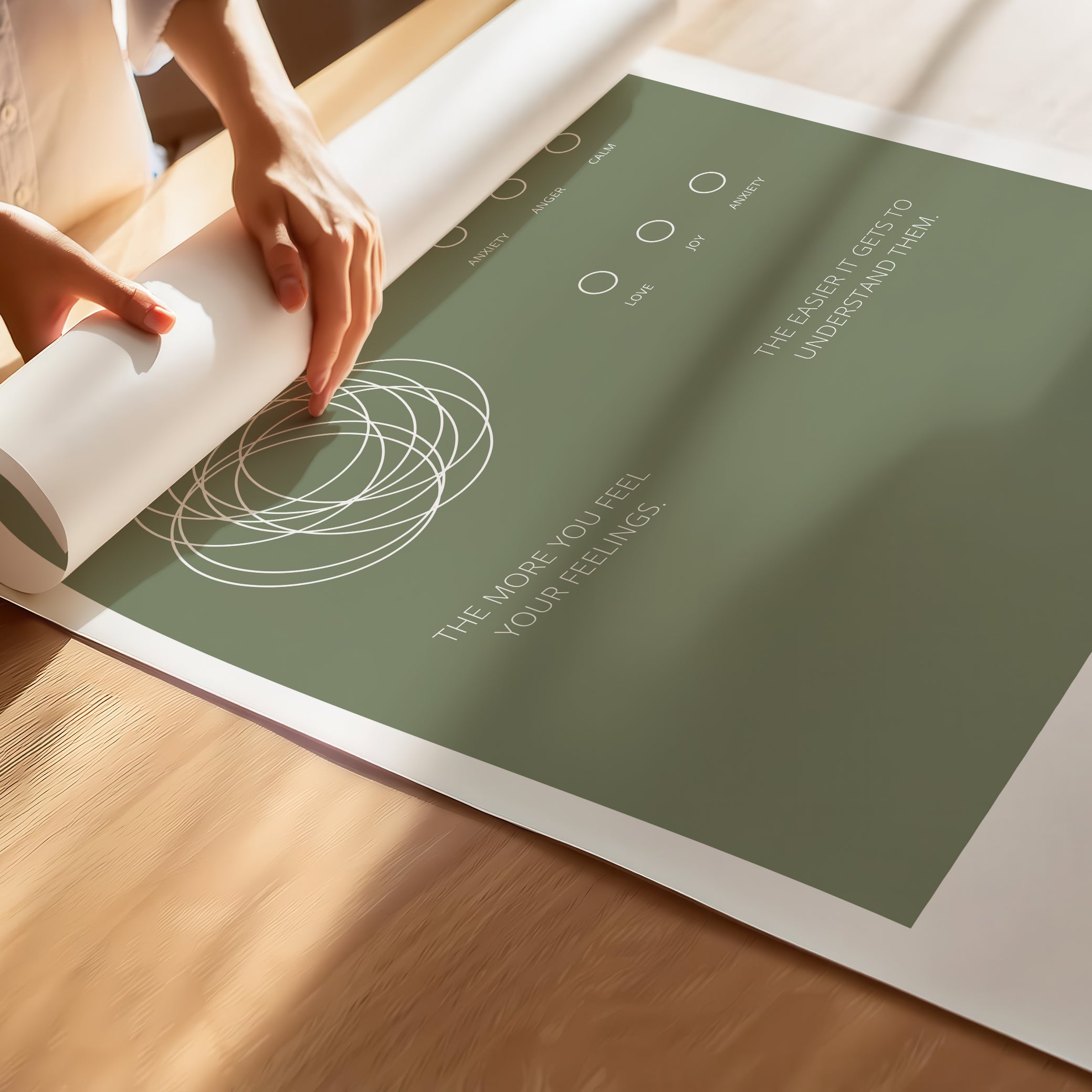 "The More You Feel, The Easier You Understand" – Emotional Intelligence & Self-Worth Wall Art for Children to Nurture Empathy & Confidence | Premium Poster– Green