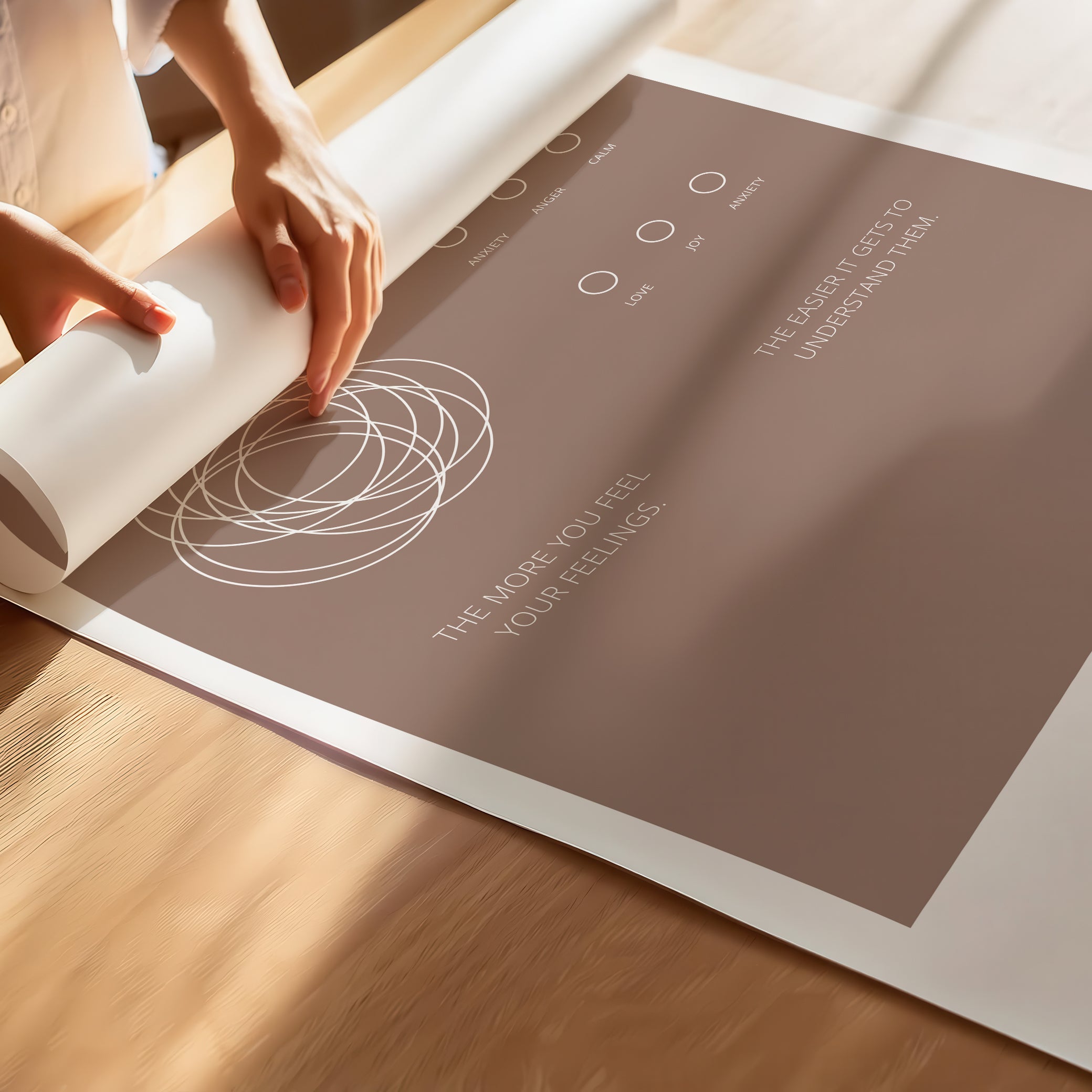 "The More You Feel, The Easier You Understand" – Emotional Intelligence & Self-Worth Wall Art for Children to Nurture Empathy & Confidence | Premium Poster– Brown