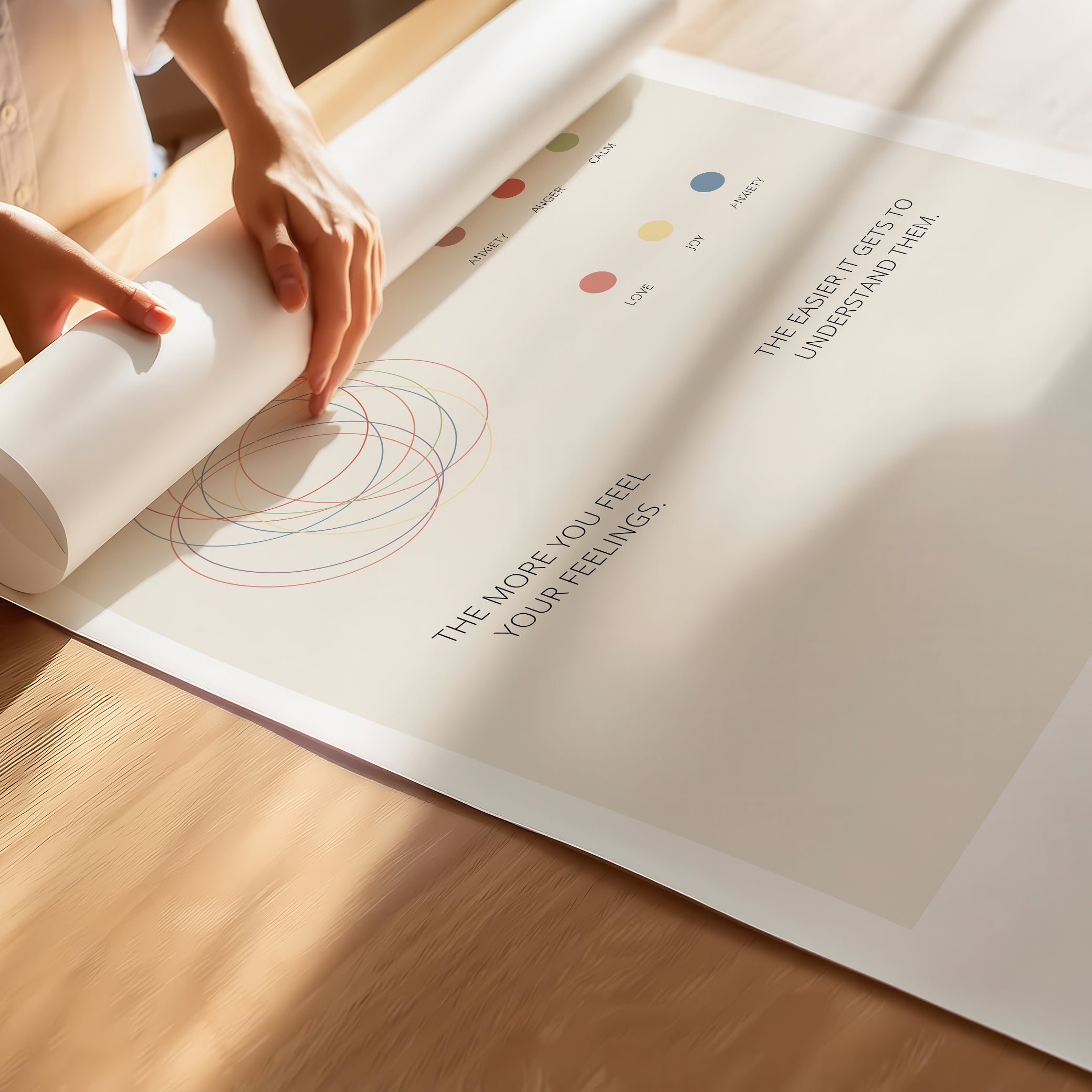 "The More You Feel, The Easier You Understand" – Emotional Intelligence & Self-Worth Wall Art for Children to Nurture Empathy & Confidence | Premium Poster – Beige