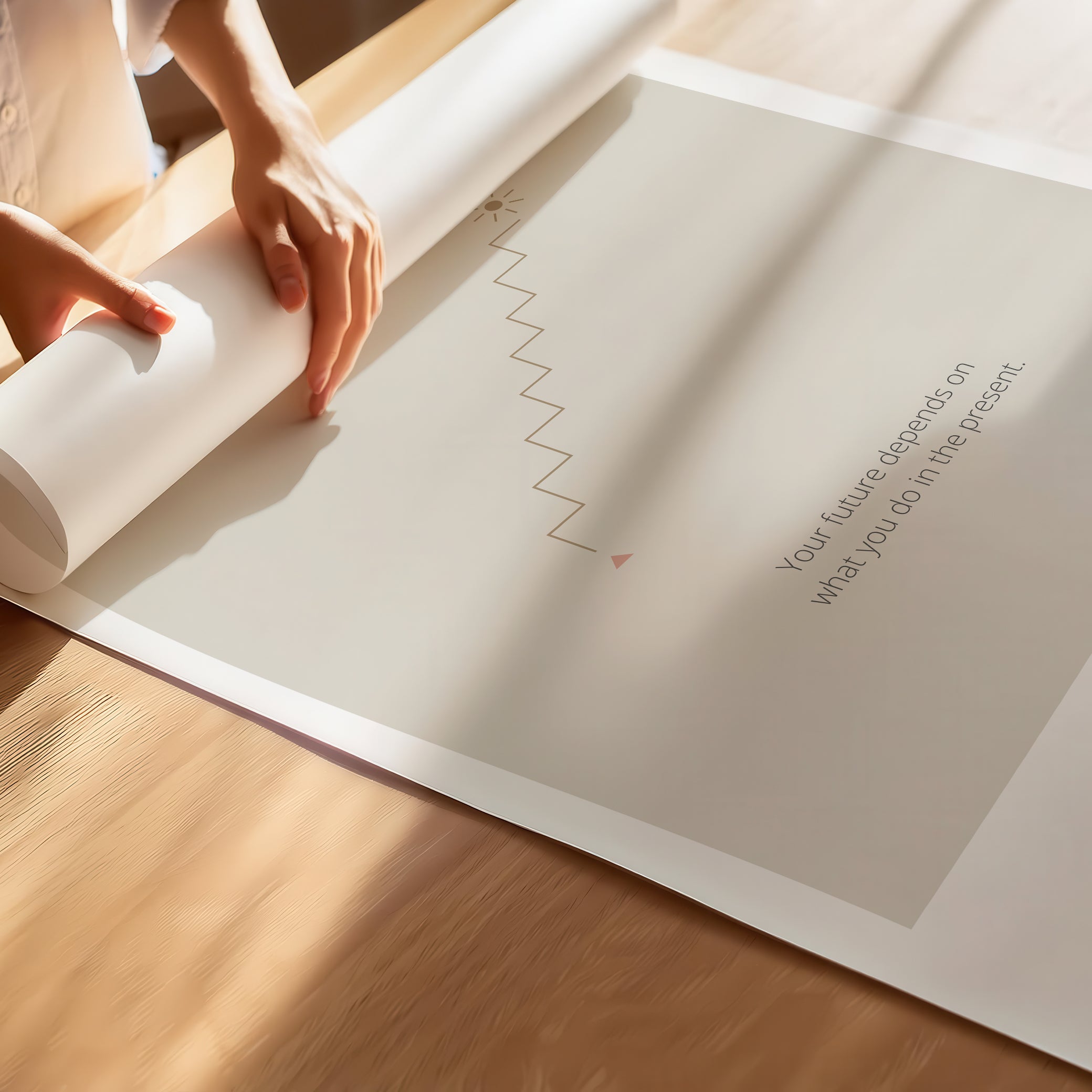 "The Future Depends On What You Do In The Present" – Discipline, Habits & Achievements Children Motivational Wall Poster to Foster Focus & Success Poster– Darkgray