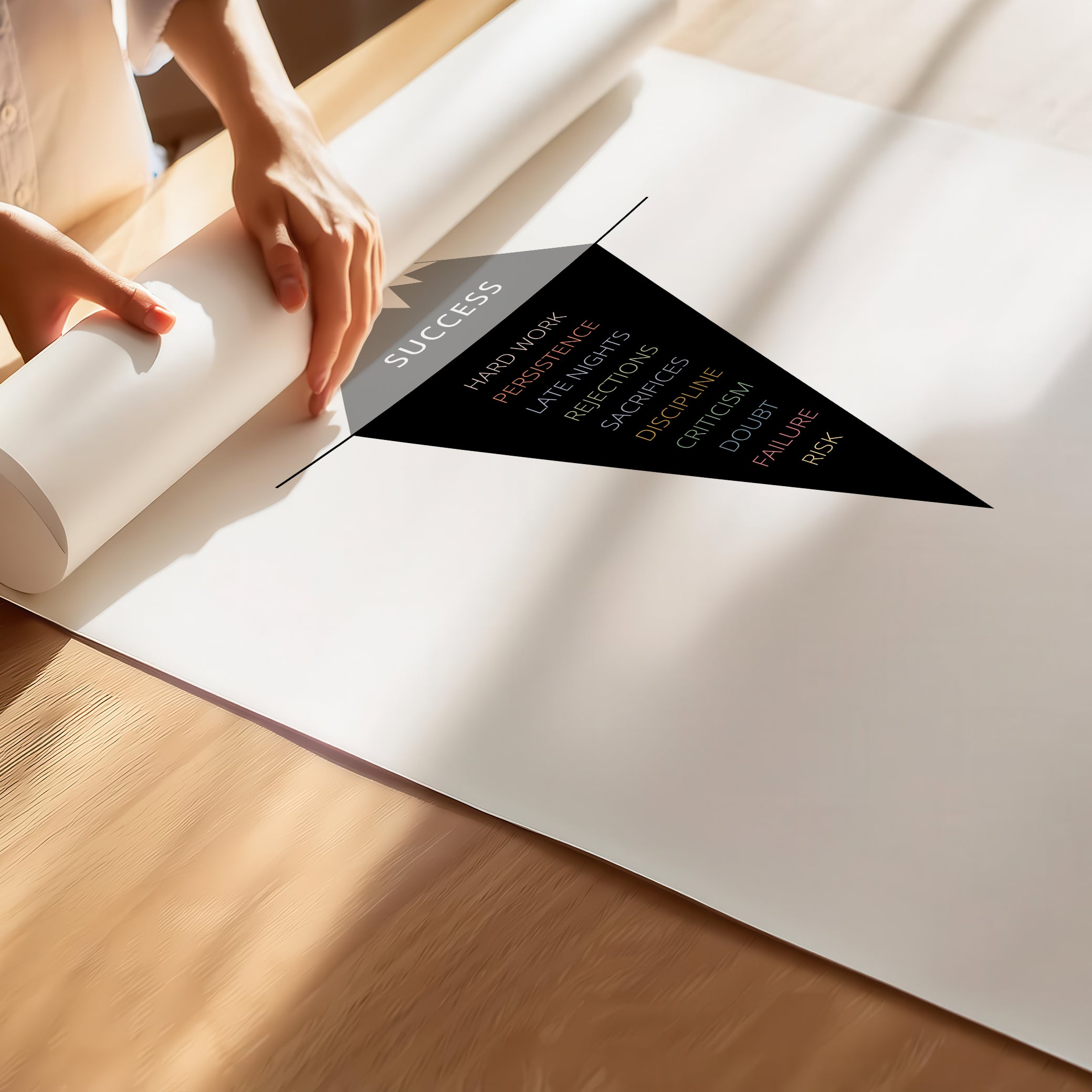 "The Iceberg Illusion – What People See vs What Went Into Achieving It" – Discipline, Habits & Achievements Children Motivational Wall Art to Foster Focus & Success Poster– White