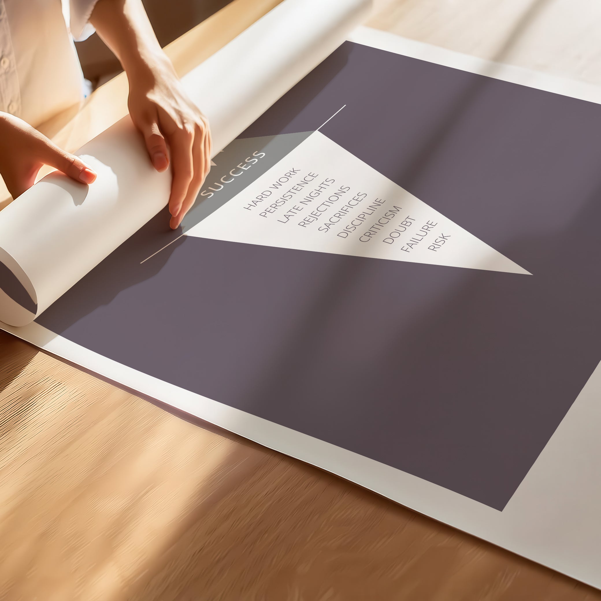 "The Iceberg Illusion – What People See vs What Went Into Achieving It" – Discipline, Habits & Achievements Children Motivational Wall Art to Foster Focus & Success | Poster– Purple