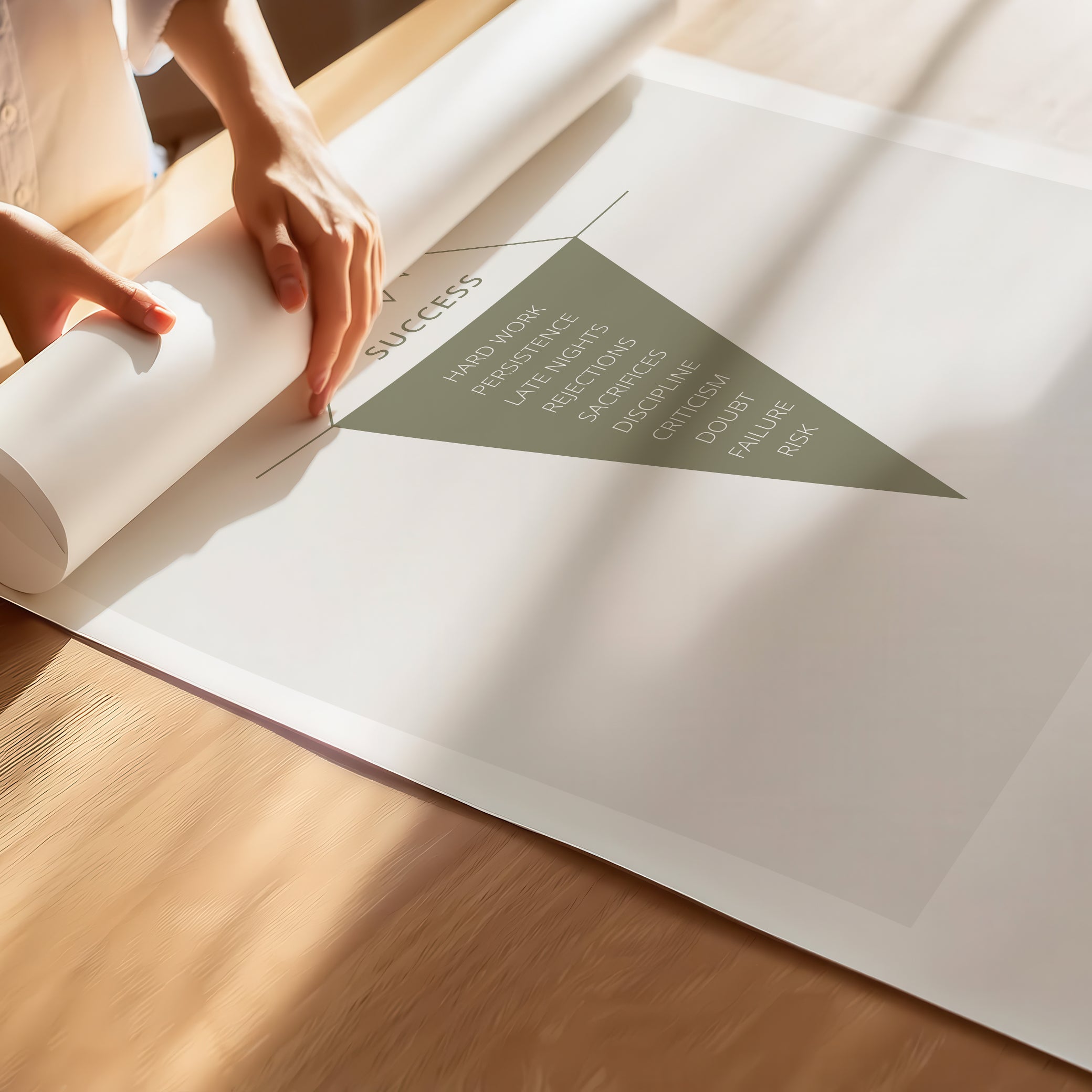 "The Iceberg Illusion – What People See vs What Went Into Achieving It" – Discipline, Habits & Achievements Children Motivational Wall Art to Foster Focus & Success | Poster– Lightgray