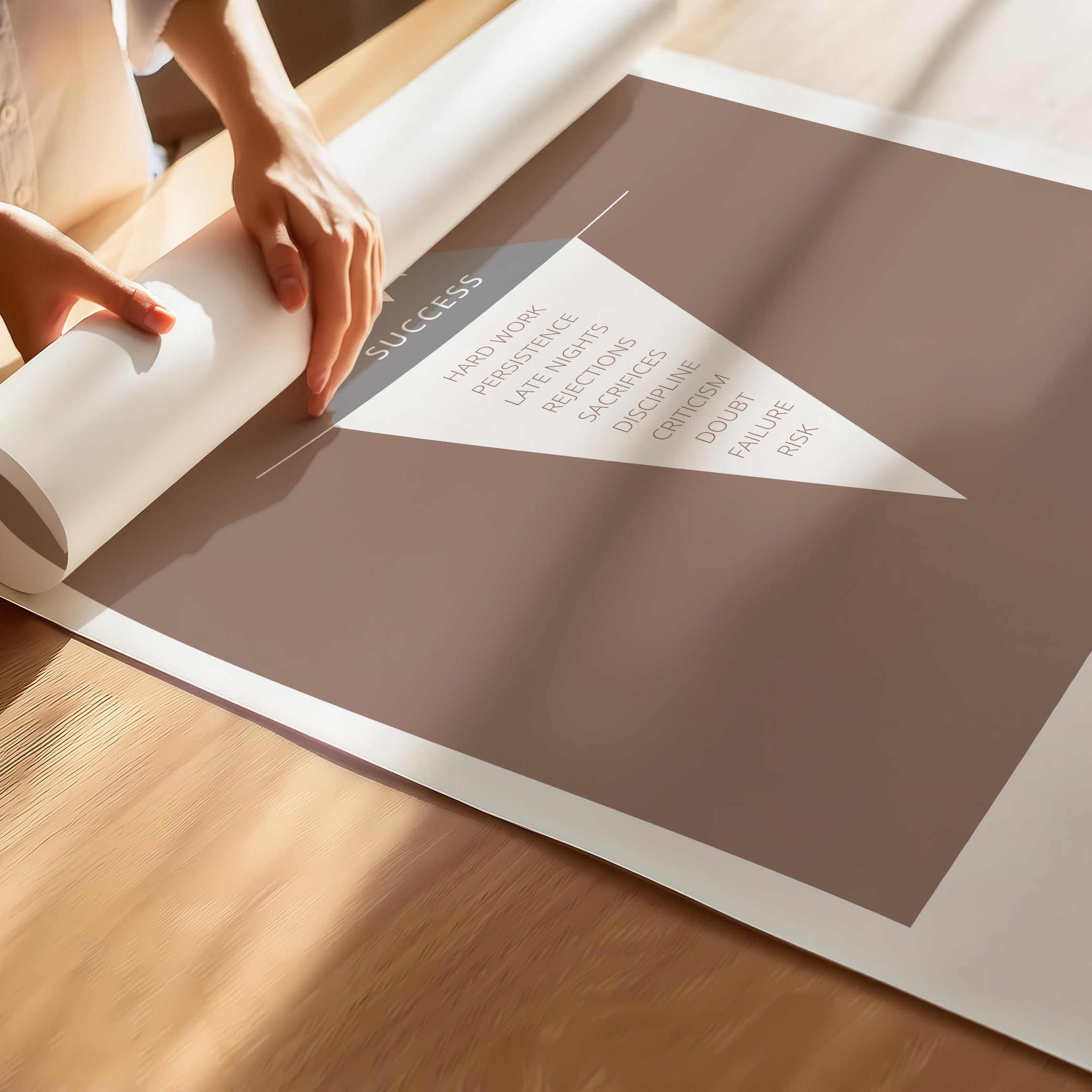 "The Iceberg Illusion – What People See vs What Went Into Achieving It" – Discipline, Habits & Achievements Children Motivational Wall Art to Foster Focus & Success | Poster– Brown