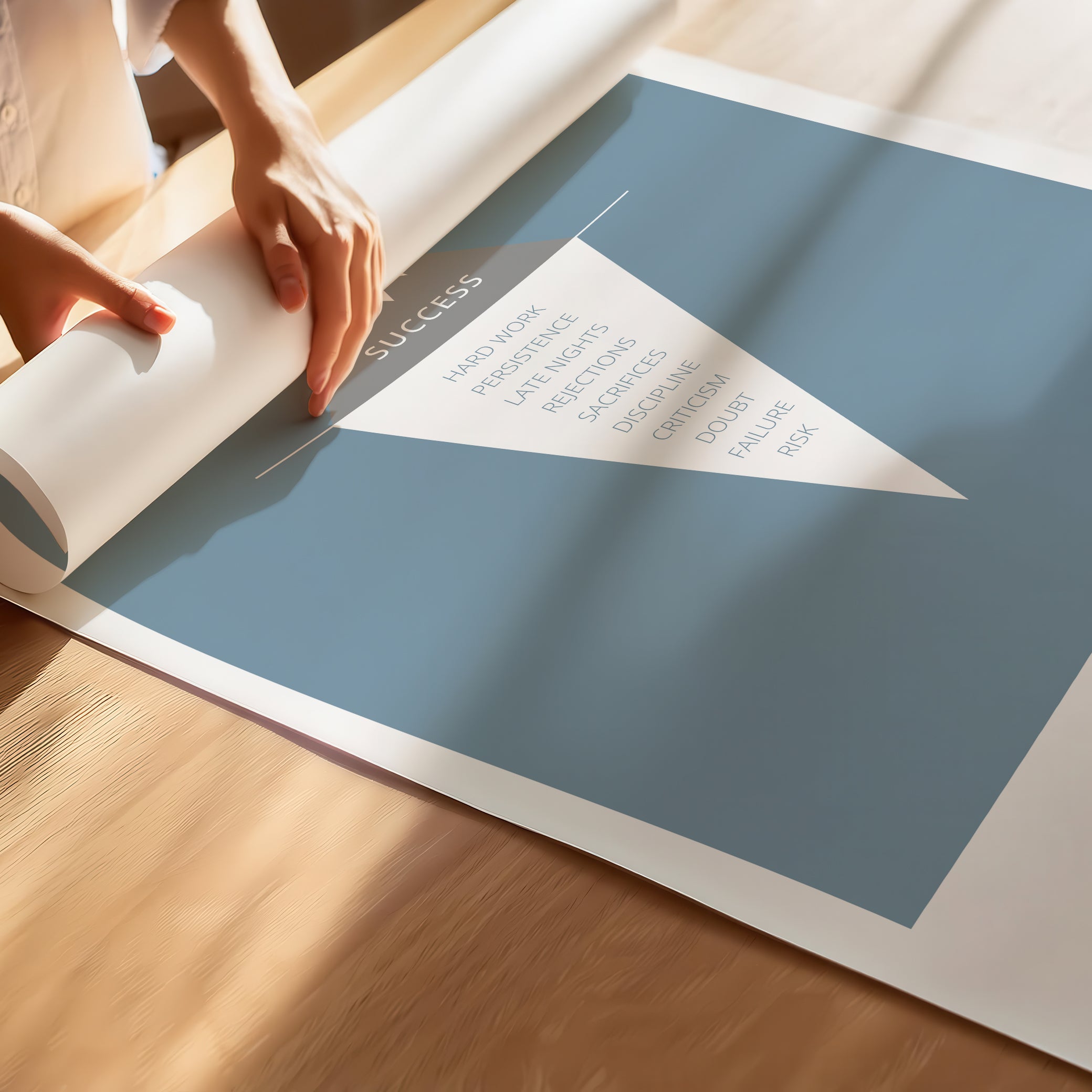 "The Iceberg Illusion – What People See vs What Went Into Achieving It" – Discipline, Habits & Achievements Children Motivational Wall Art to Foster Focus & Success | Poster– Blue