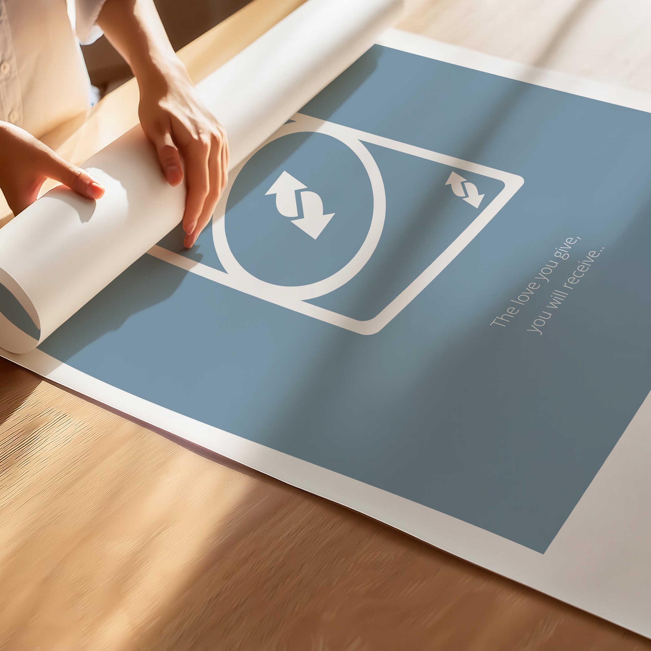 "The Love You Give, You Will Receive" – Social Skills & Relationships Children Wall Art to Inspire Kindness & Connection | Motivational Wall Art | Poster – Blue