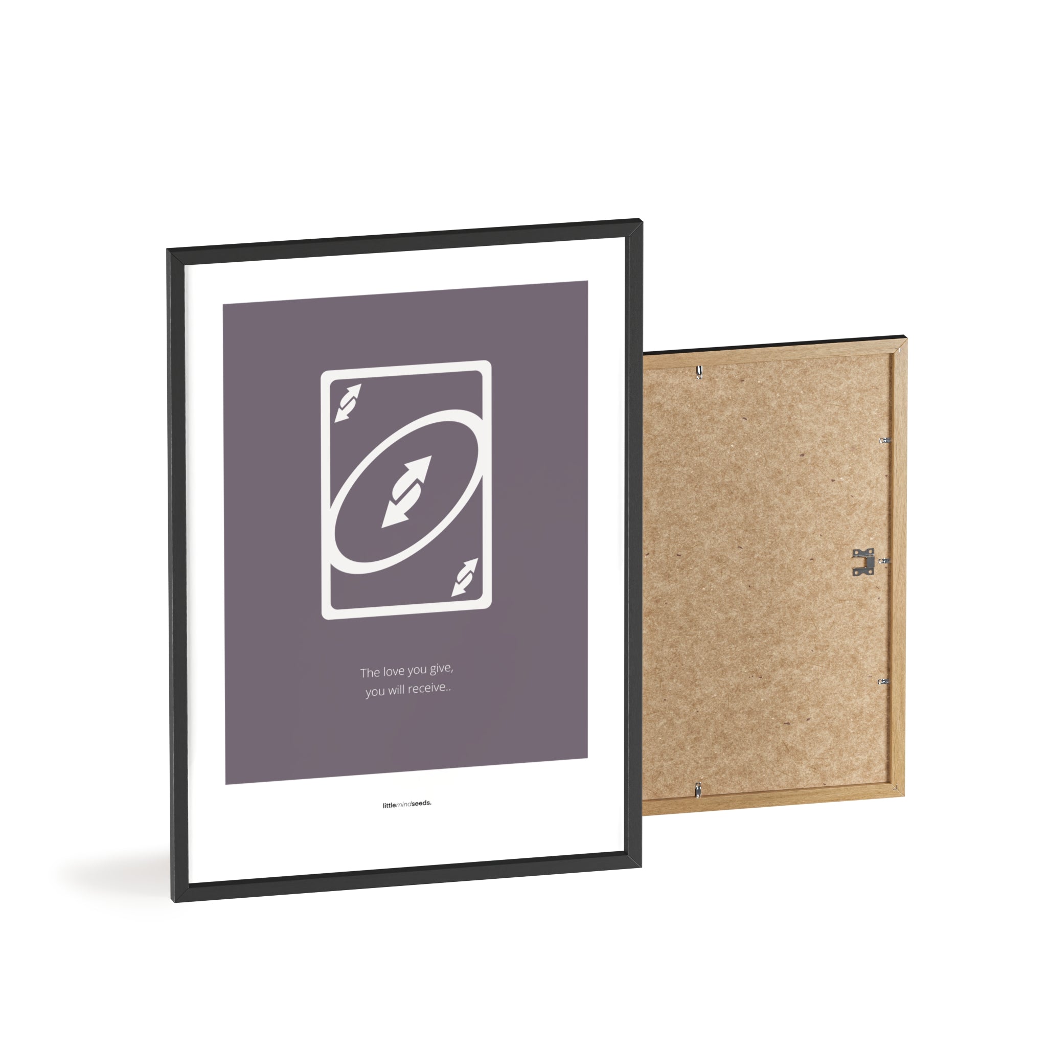 "The Love You Give, You Will Receive" – Social Skills & Relationships Children Wall Art to Inspire Kindness & Connection | Motivational Wall Art | Matte Framed Poster – Purple