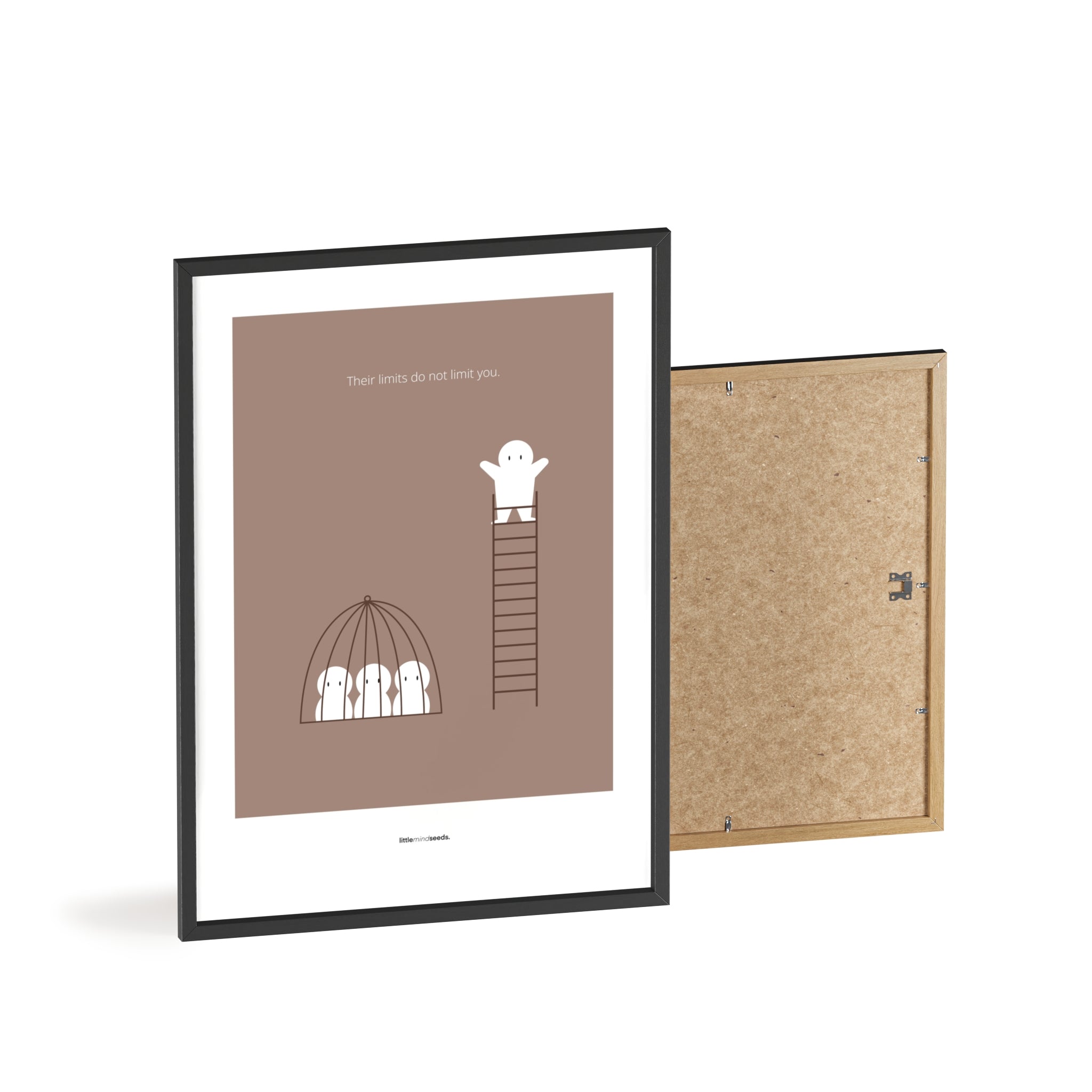 "The Limits of Others Do Not Limit You" – Emotional Intelligence & Self-Worth Motivational Quality Framed Poster | Minimalist Wall Art – Brown