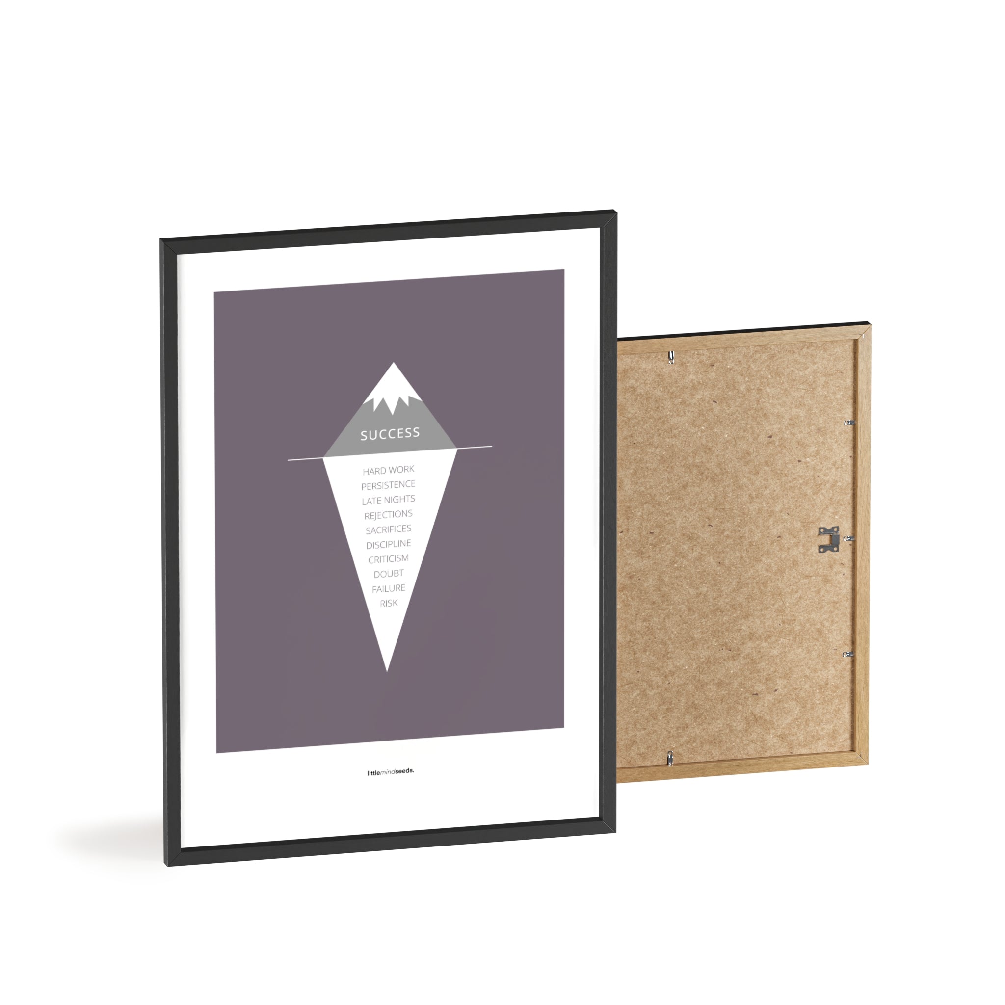 "The Iceberg Illusion – What People See vs What Went Into Achieving It" – Discipline, Habits & Achievements Children Motivational Wall Art to Foster Focus & Success | Matte Frames– Purple
