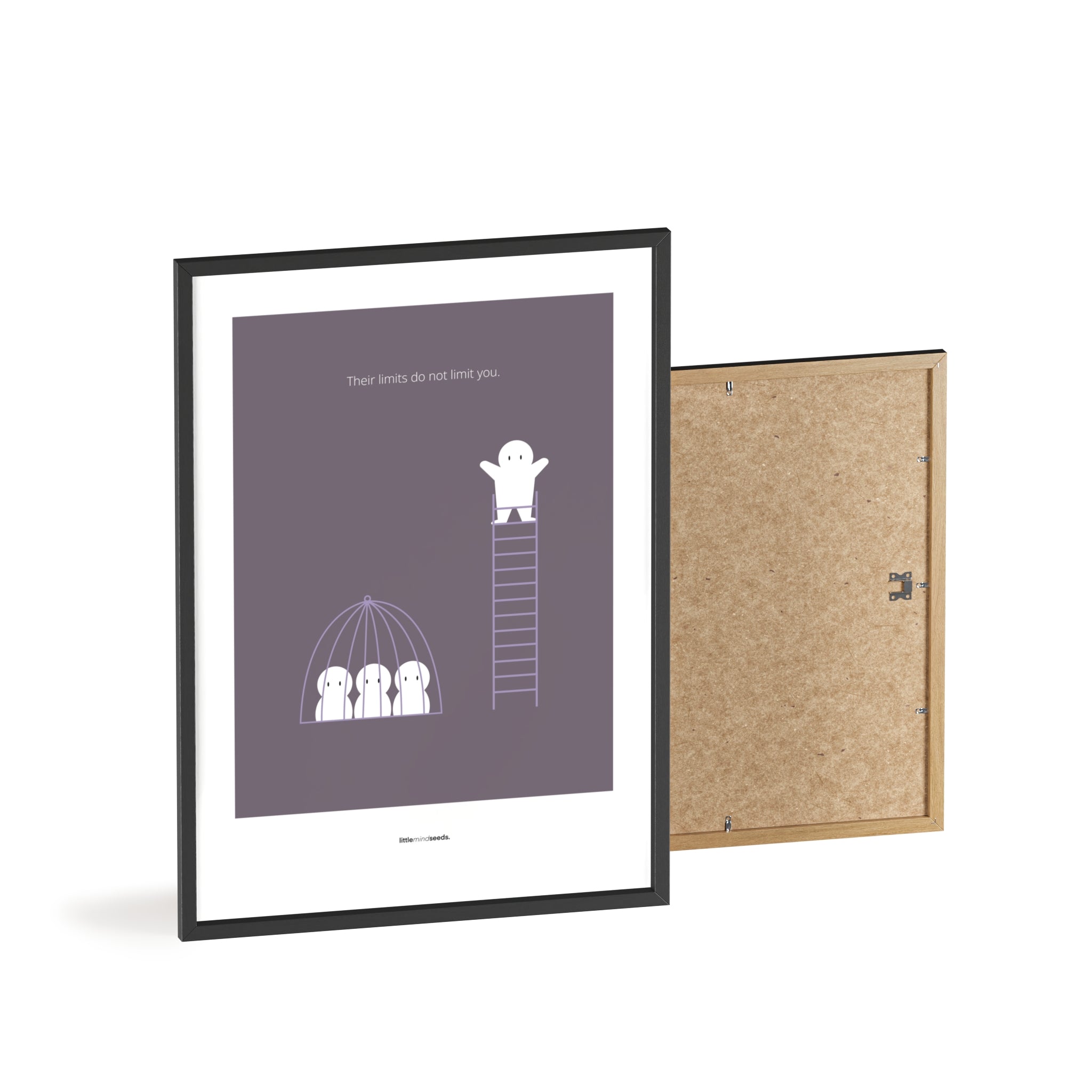 "The Limits of Others Do Not Limit You" – Emotional Intelligence & Self-Worth Motivational Quality Framed Poster | Minimalist Wall Art – Purple