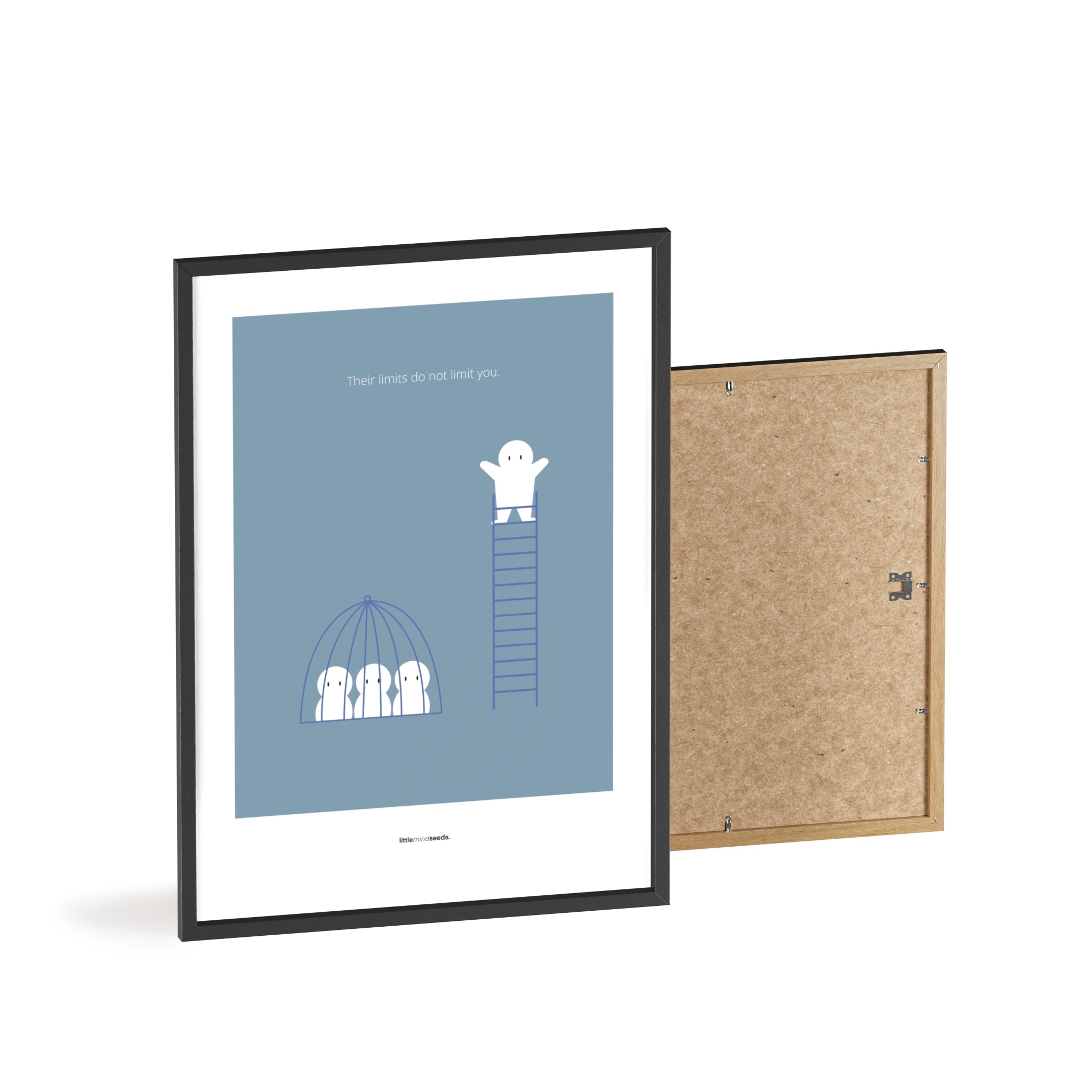 "The Limits of Others Do Not Limit You" – Emotional Intelligence & Self-Worth Motivational Quality Framed Poster | Minimalist Wall Art – Blue