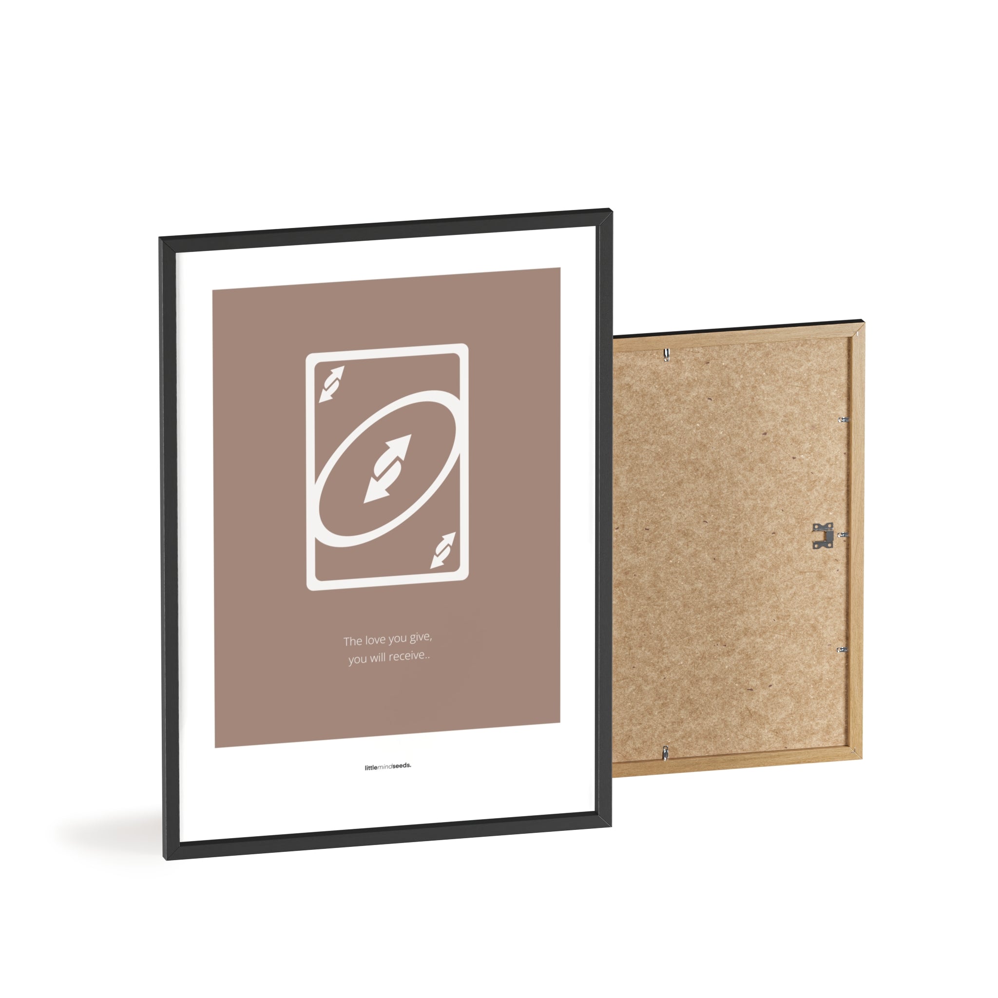 "The Love You Give, You Will Receive" – Social Skills & Relationships Children Wall Art to Inspire Kindness & Connection | Motivational Wall Art | Matte Framed Poster – Brown