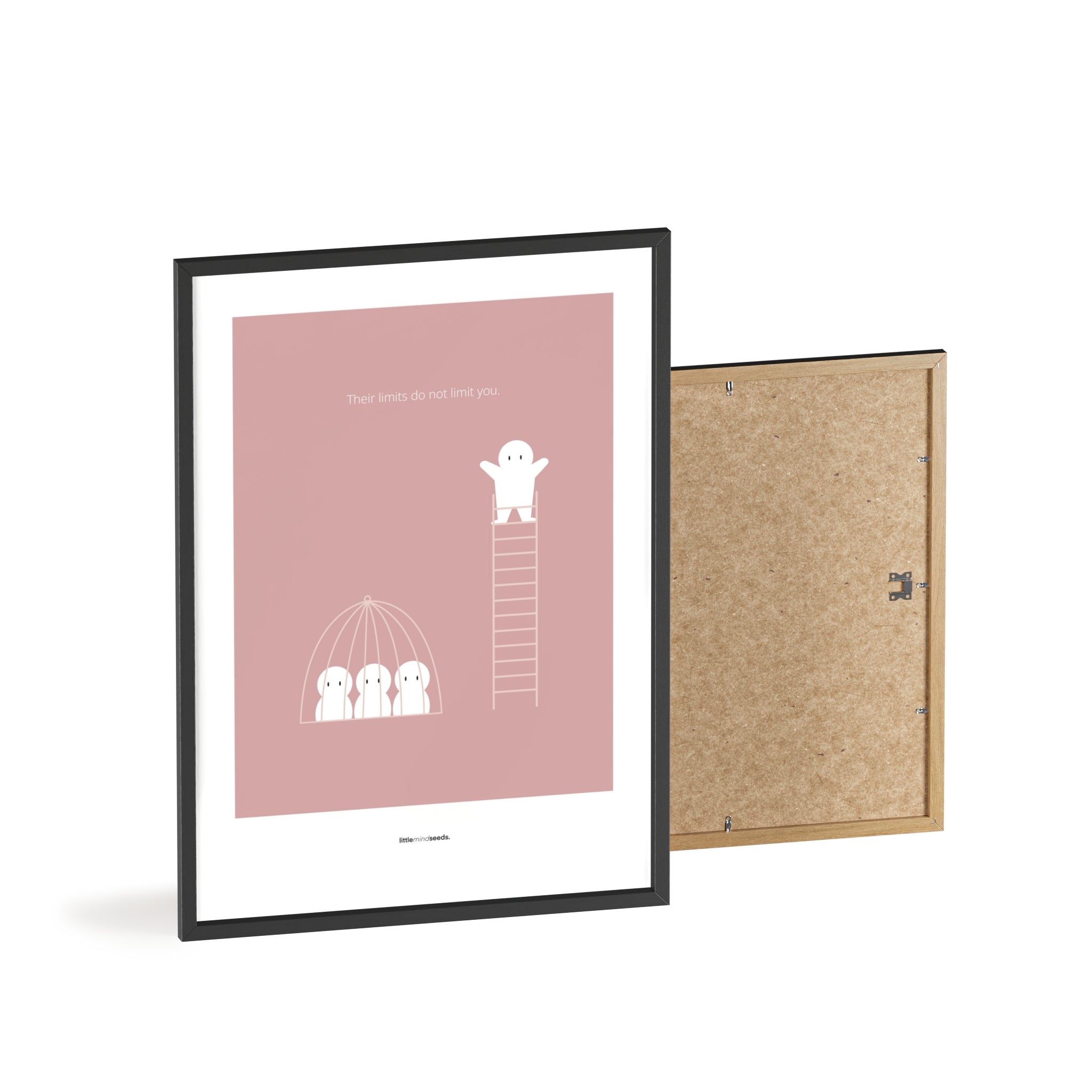 "The Limits of Others Do Not Limit You" – Emotional Intelligence & Self-Worth Motivational Quality Framed Poster | Minimalist Wall Art – Pink