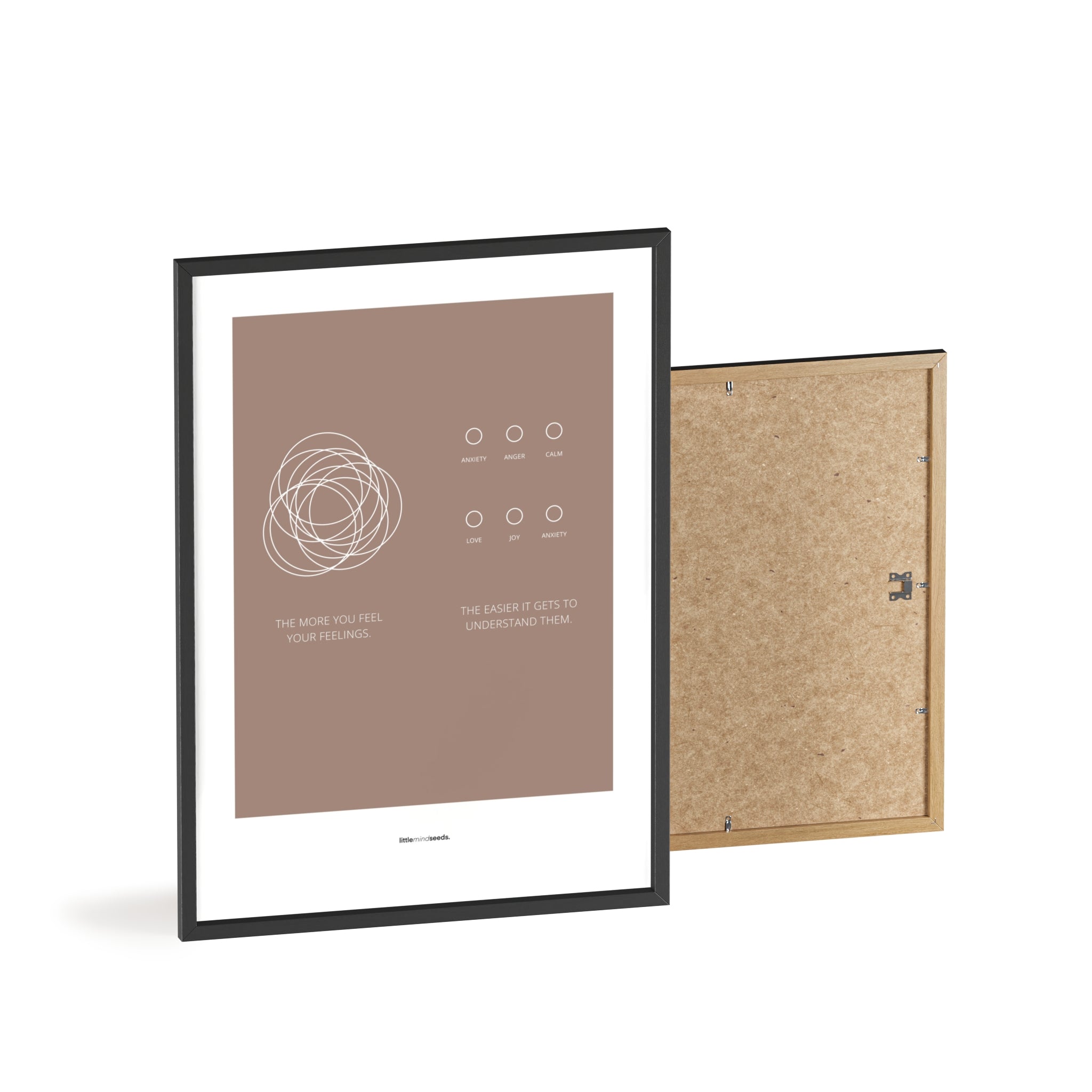 "The More You Feel, The Easier You Understand" – Emotional Intelligence & Self-Worth Wall Art for Children to Nurture Empathy & Confidence | Quality Framed Poster – Brown