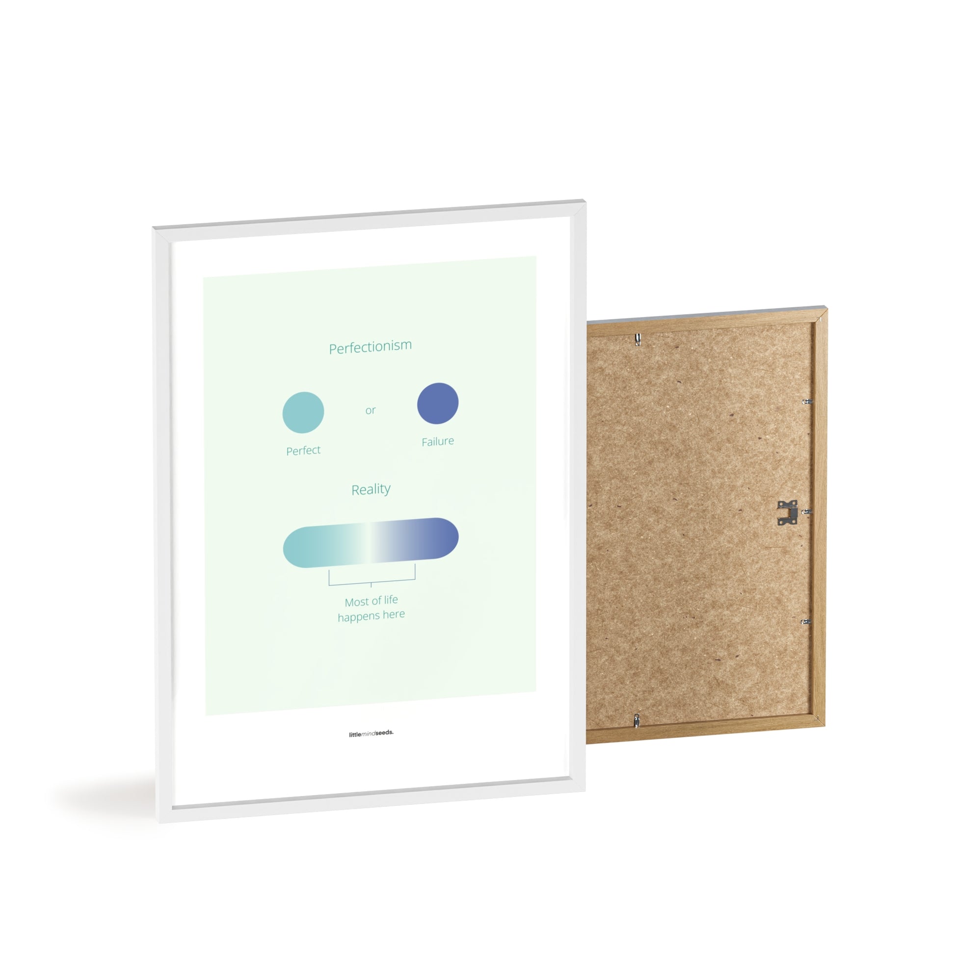 "Life Is Not Perfect Like We Imagine" – Resilience & Confidence Motivational Quality Framed Poster | Minimalist Inspirational Wall Art – Mint