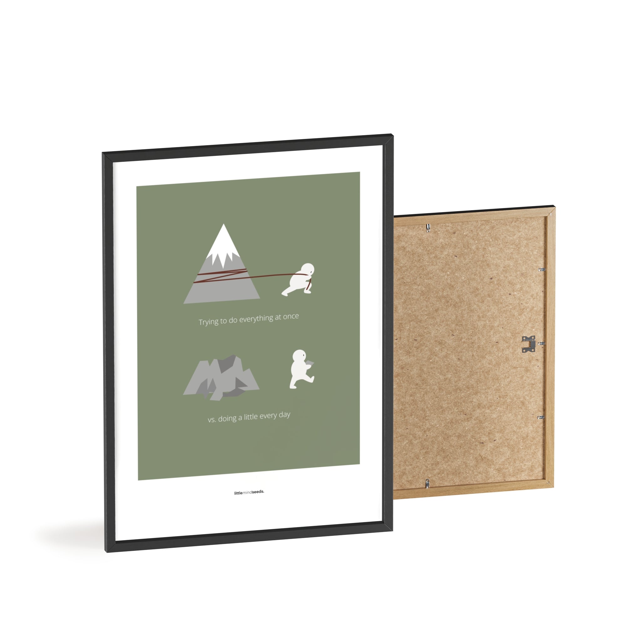 "Big Goals Need Small Consistent Effort Every Day" – Discipline, Habits & Achievements Motivational Quality Framed Poster | Minimalist Wall Art – Green