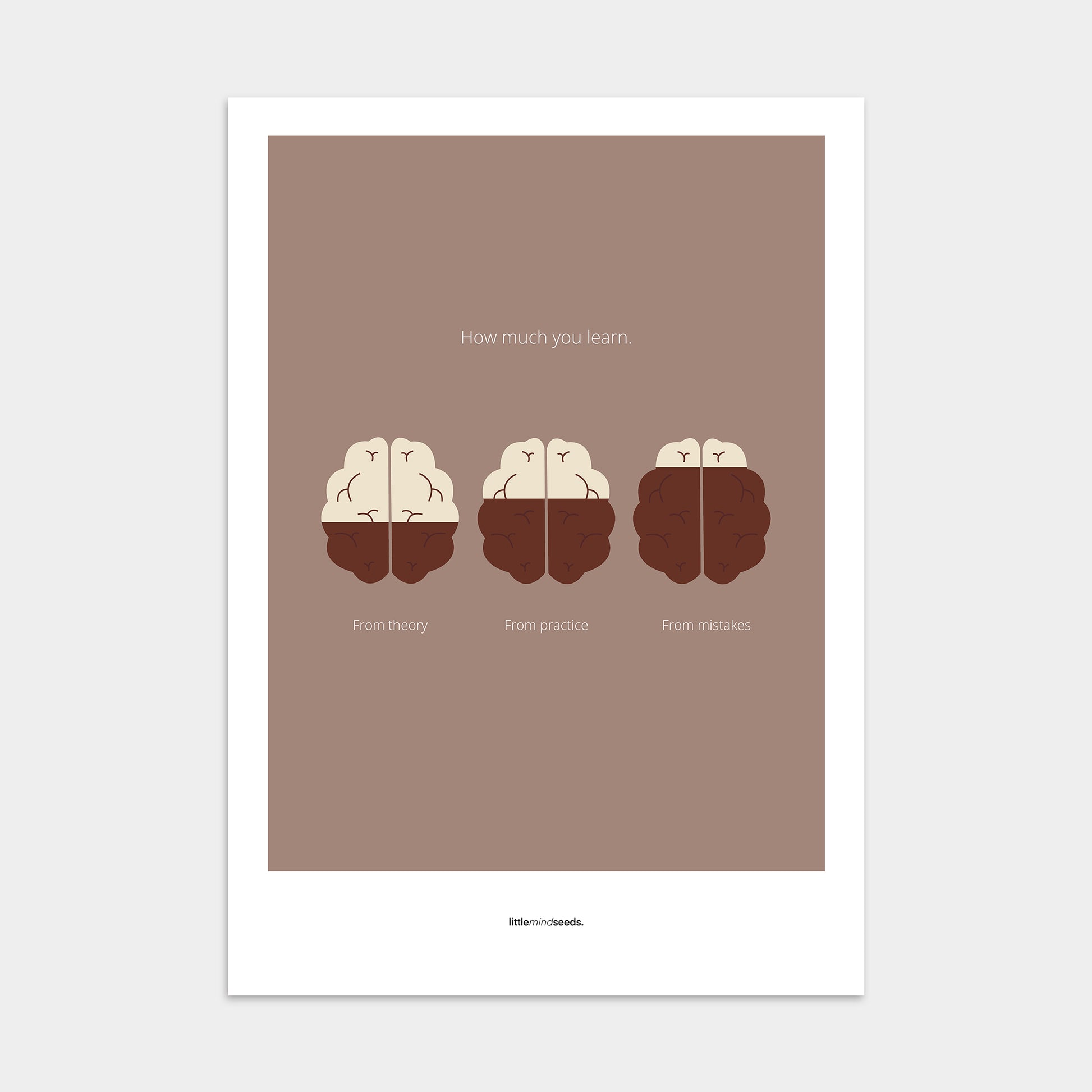 “How Much You Learn From Theory, Practice, Mistakes”  – Growth Mindset Motivational Poster | Minimalist Quotes on the Wall, Downloadable PDF Bundle - ALL colors