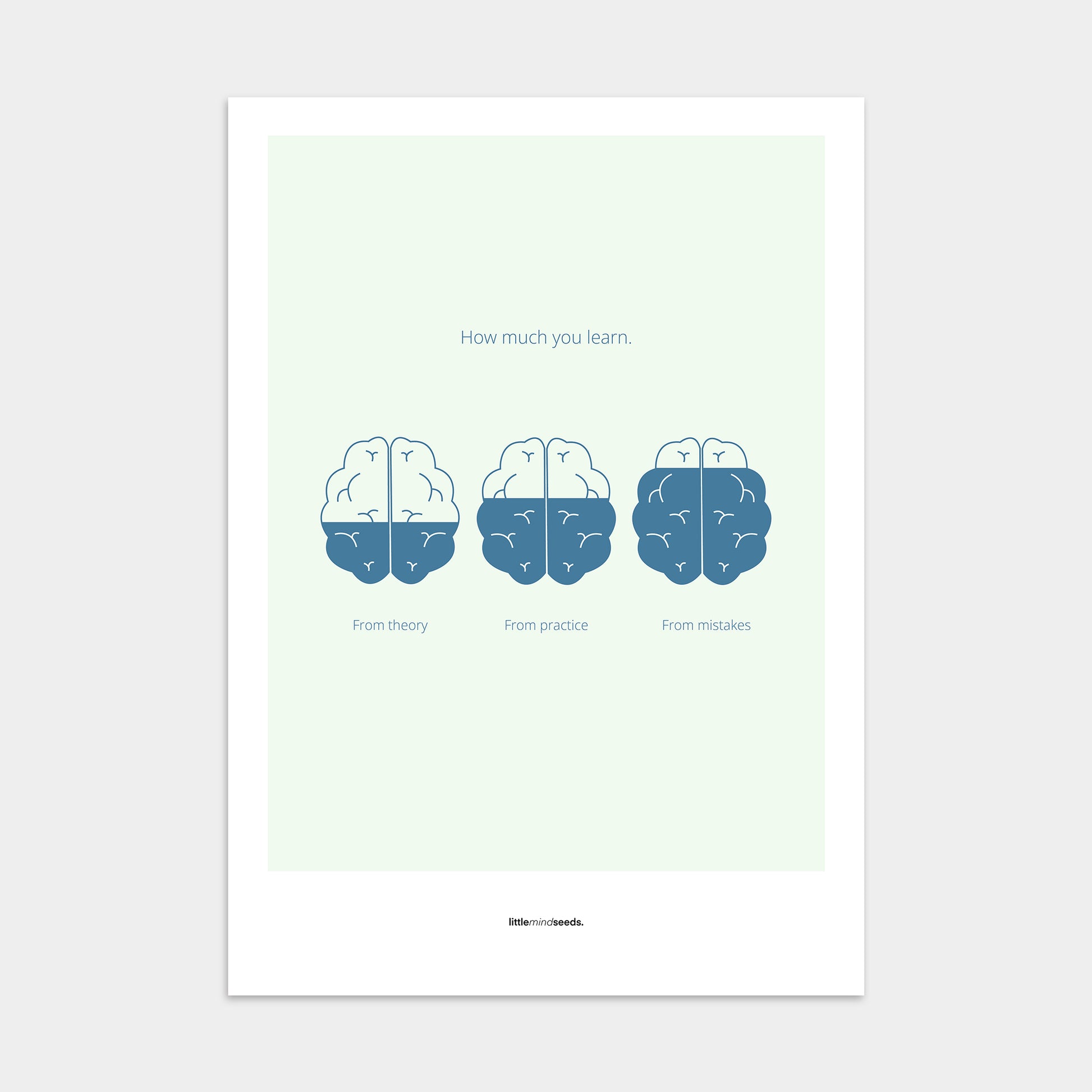 “How Much You Learn From Theory, Practice, Mistakes”  – Growth Mindset Motivational Poster | Minimalist Quotes on the Wall, Downloadable PDF Bundle - ALL colors