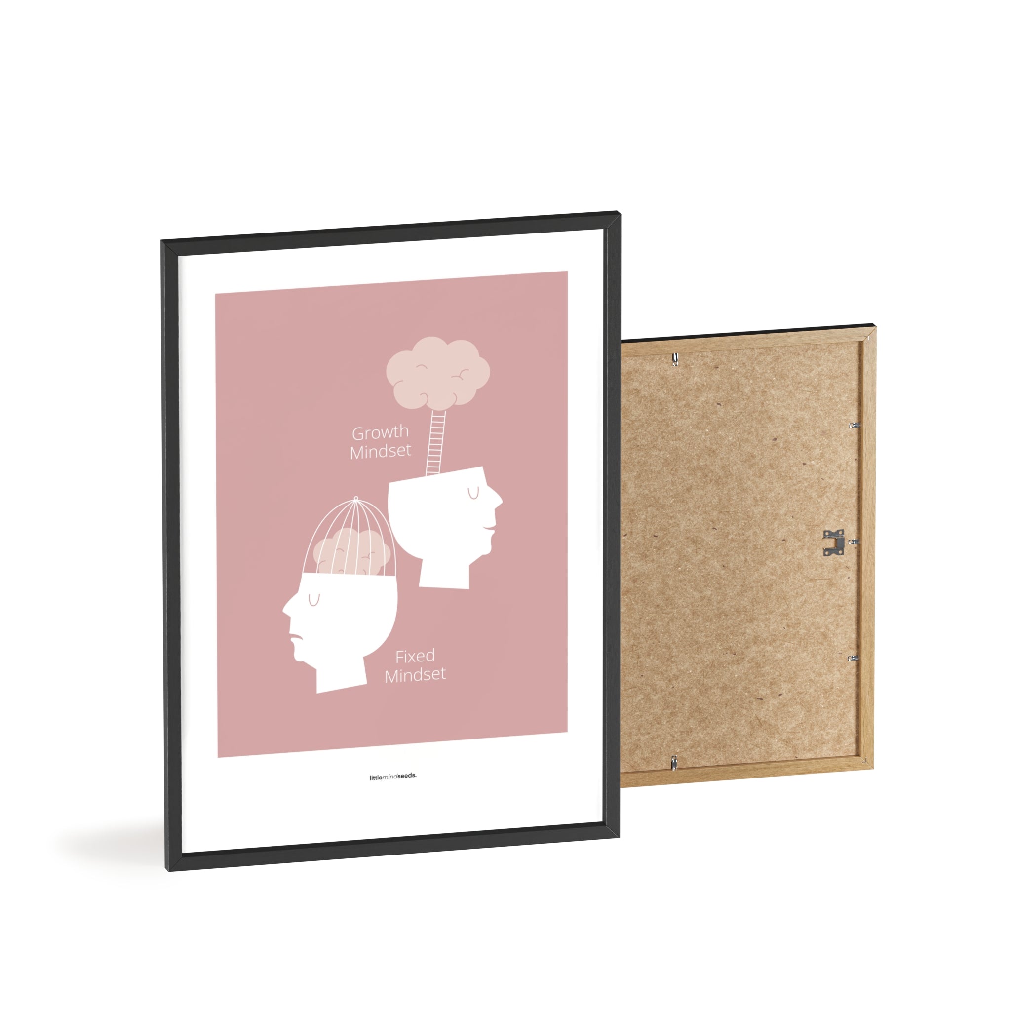 Growth vs Fixed Mindset – Framed Posters with Quotes for Kids Inspiration for Growth Mindset Framed Poster – Pink