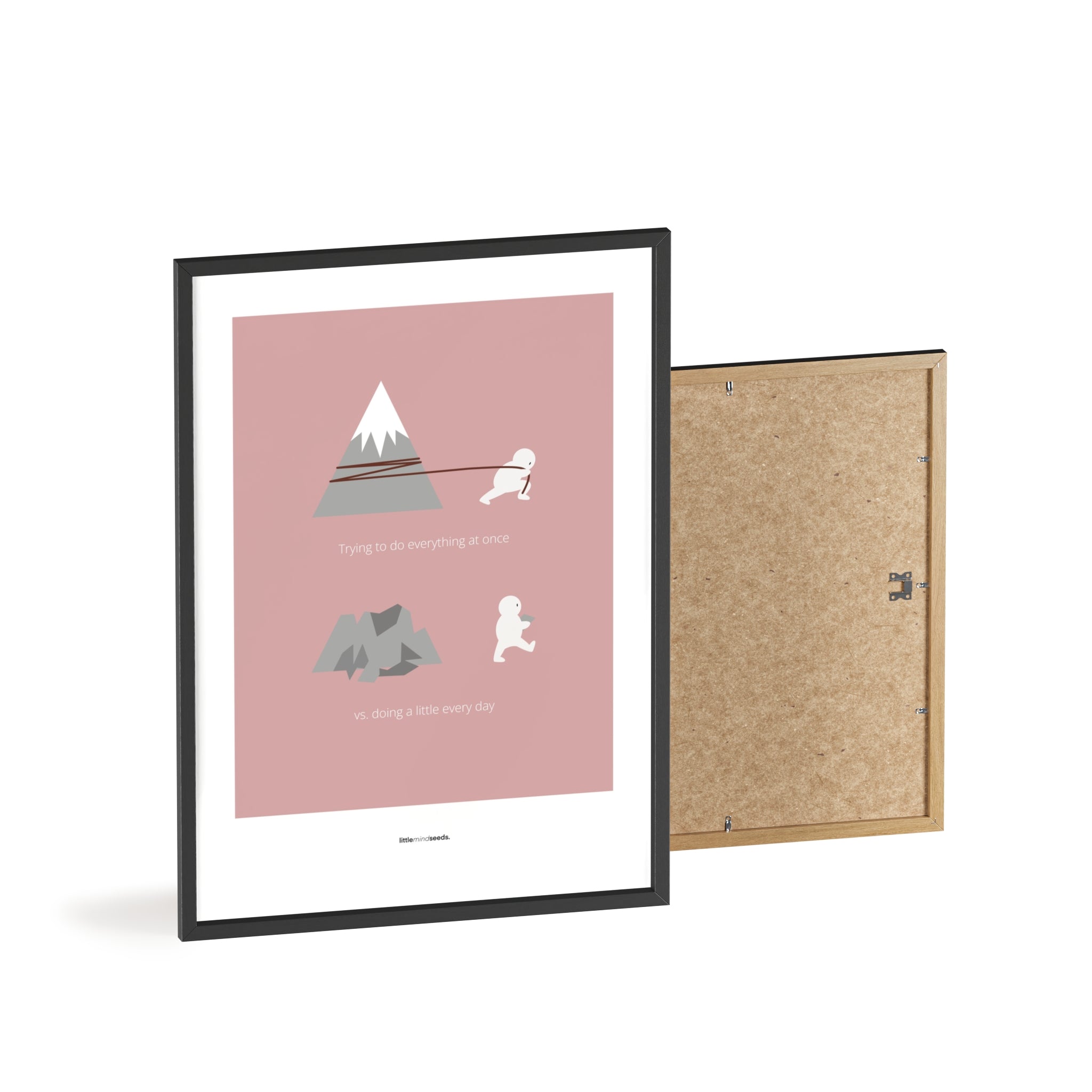 "Big Goals Need Small Consistent Effort Every Day" – Discipline, Habits & Achievements Motivational Quality Framed Poster | Minimalist Wall Art – Pink