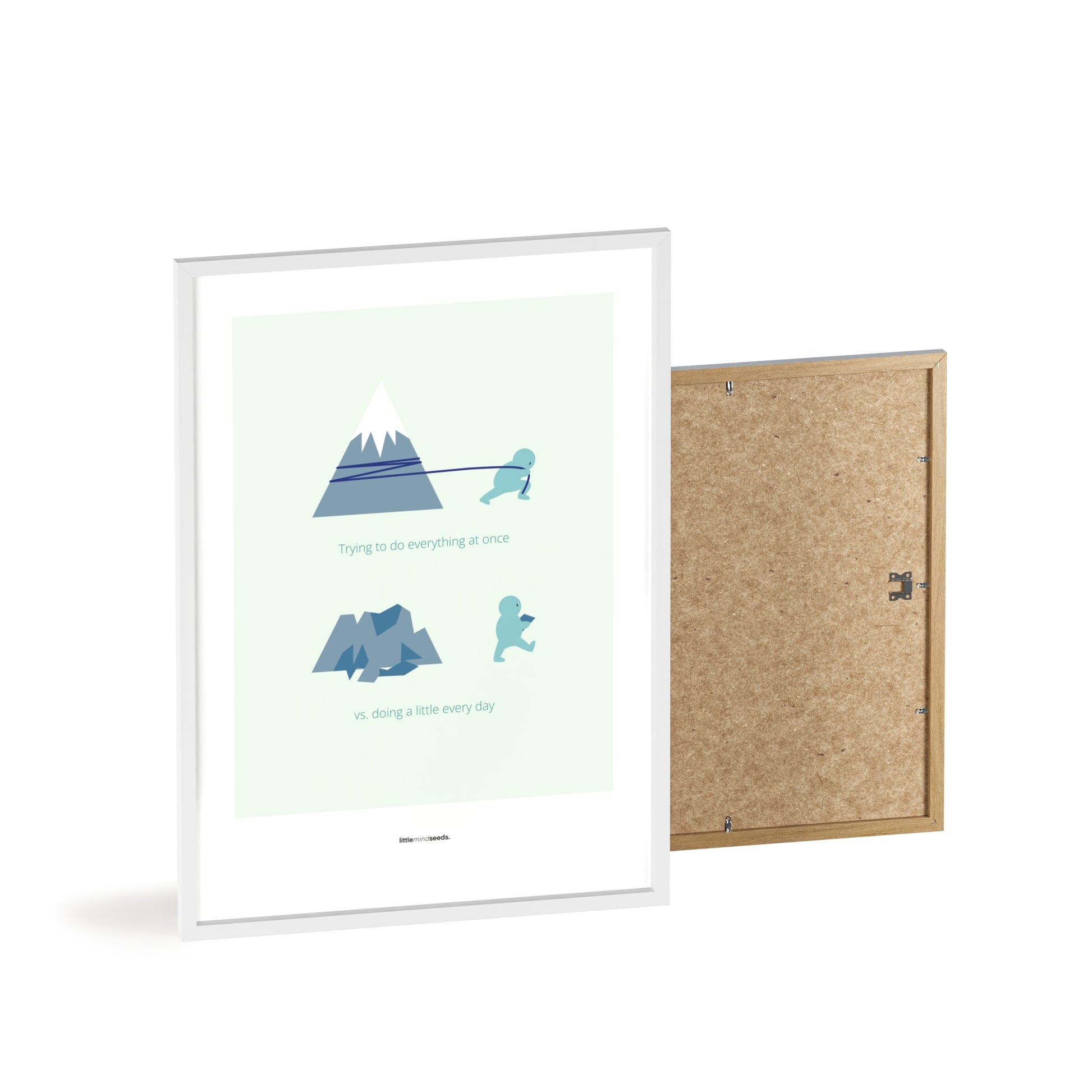 "Big Goals Need Small Consistent Effort Every Day" – Discipline, Habits & Achievements Motivational Quality Framed Poster | Minimalist Wall Art – Mint