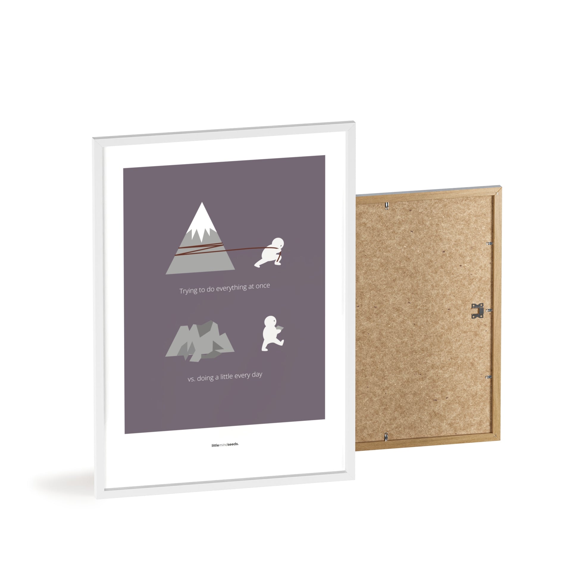 "Big Goals Need Small Consistent Effort Every Day" – Discipline, Habits & Achievements Motivational Quality Framed Poster | Minimalist Wall Art – Purple