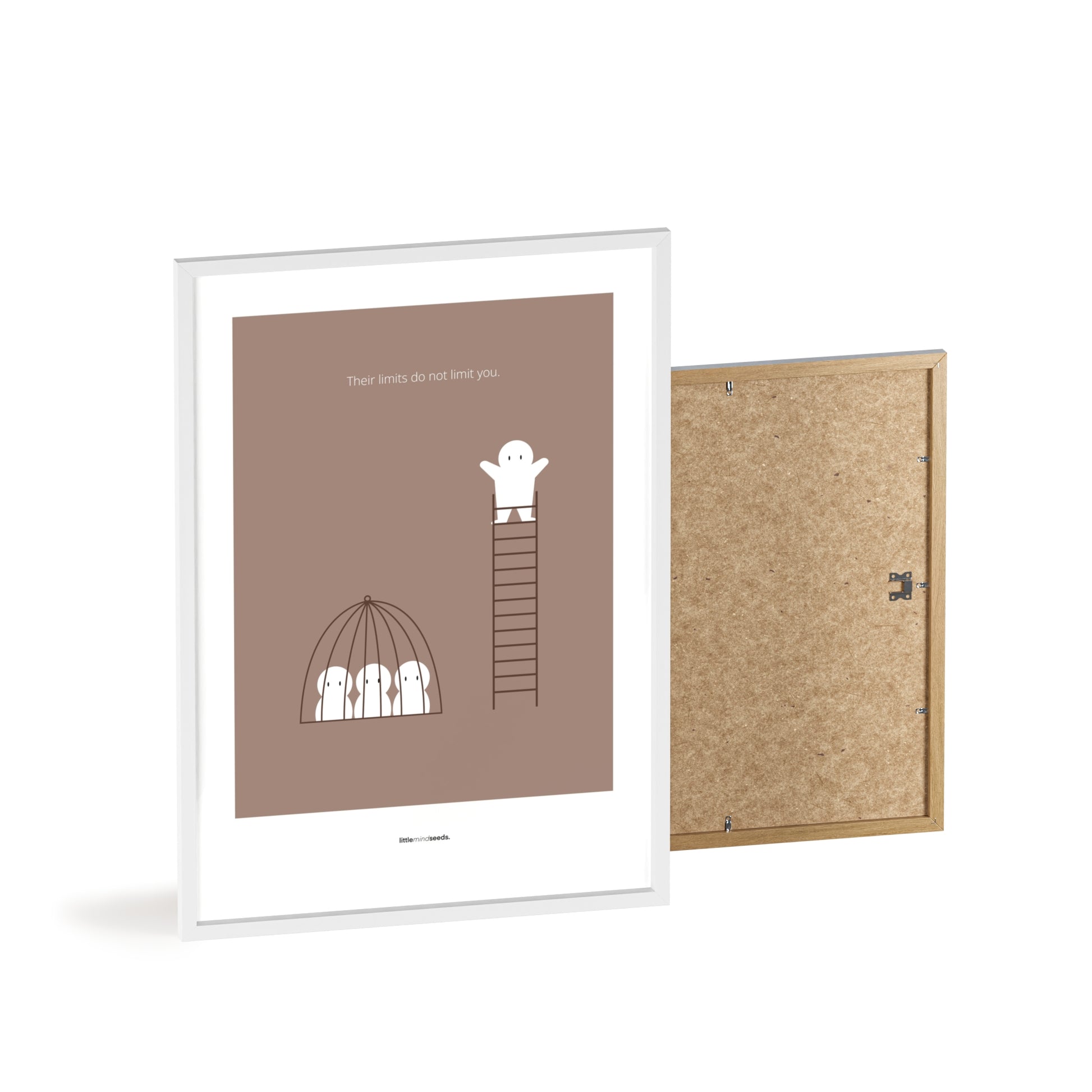 "The Limits of Others Do Not Limit You" – Emotional Intelligence & Self-Worth Motivational Quality Framed Poster | Minimalist Wall Art – Brown