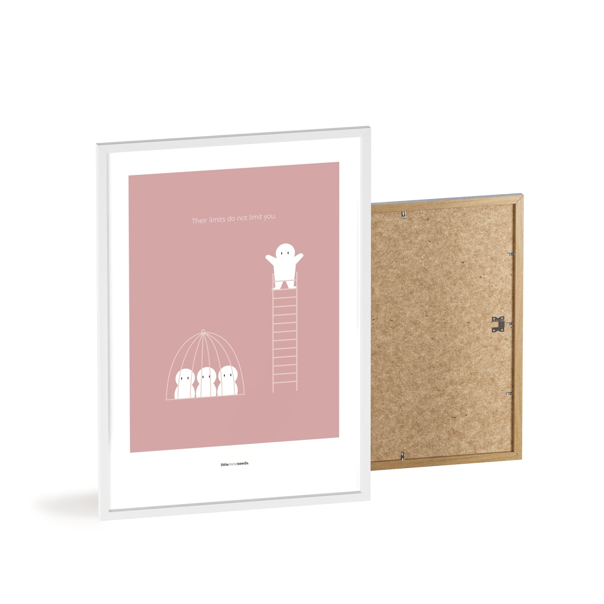"The Limits of Others Do Not Limit You" – Emotional Intelligence & Self-Worth Motivational Quality Framed Poster | Minimalist Wall Art – Pink