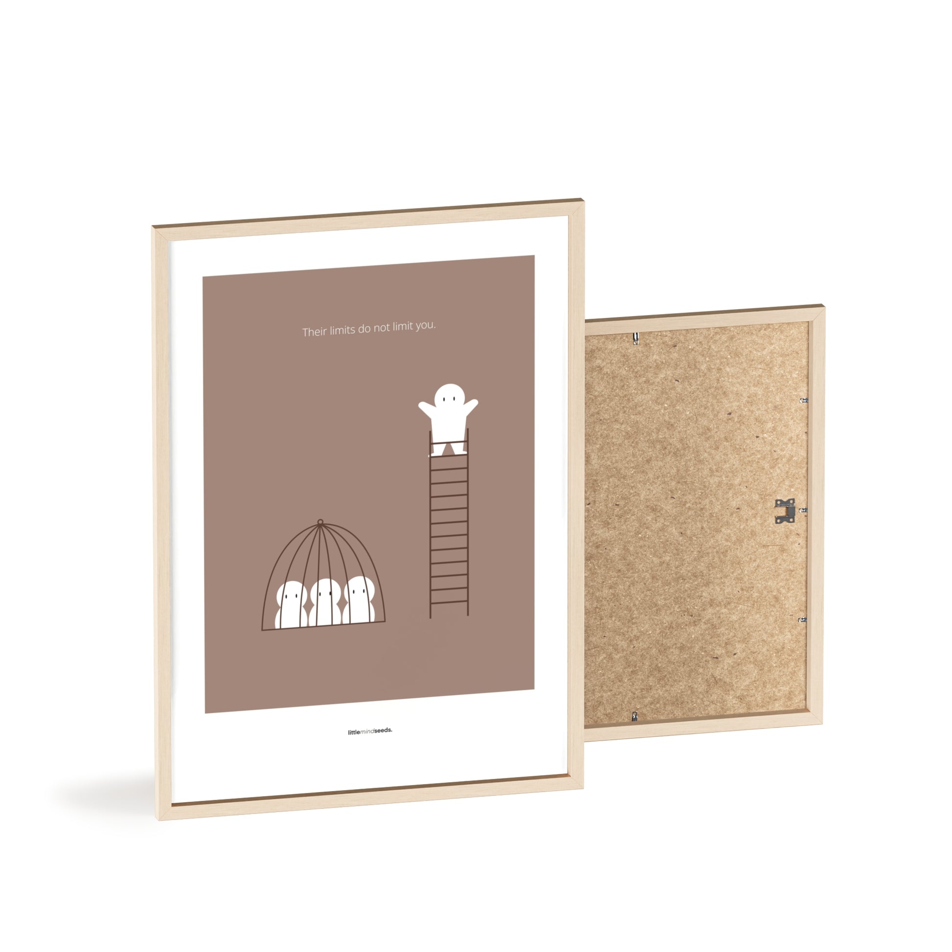"The Limits of Others Do Not Limit You" – Emotional Intelligence & Self-Worth Motivational Quality Framed Poster | Minimalist Wall Art – Brown