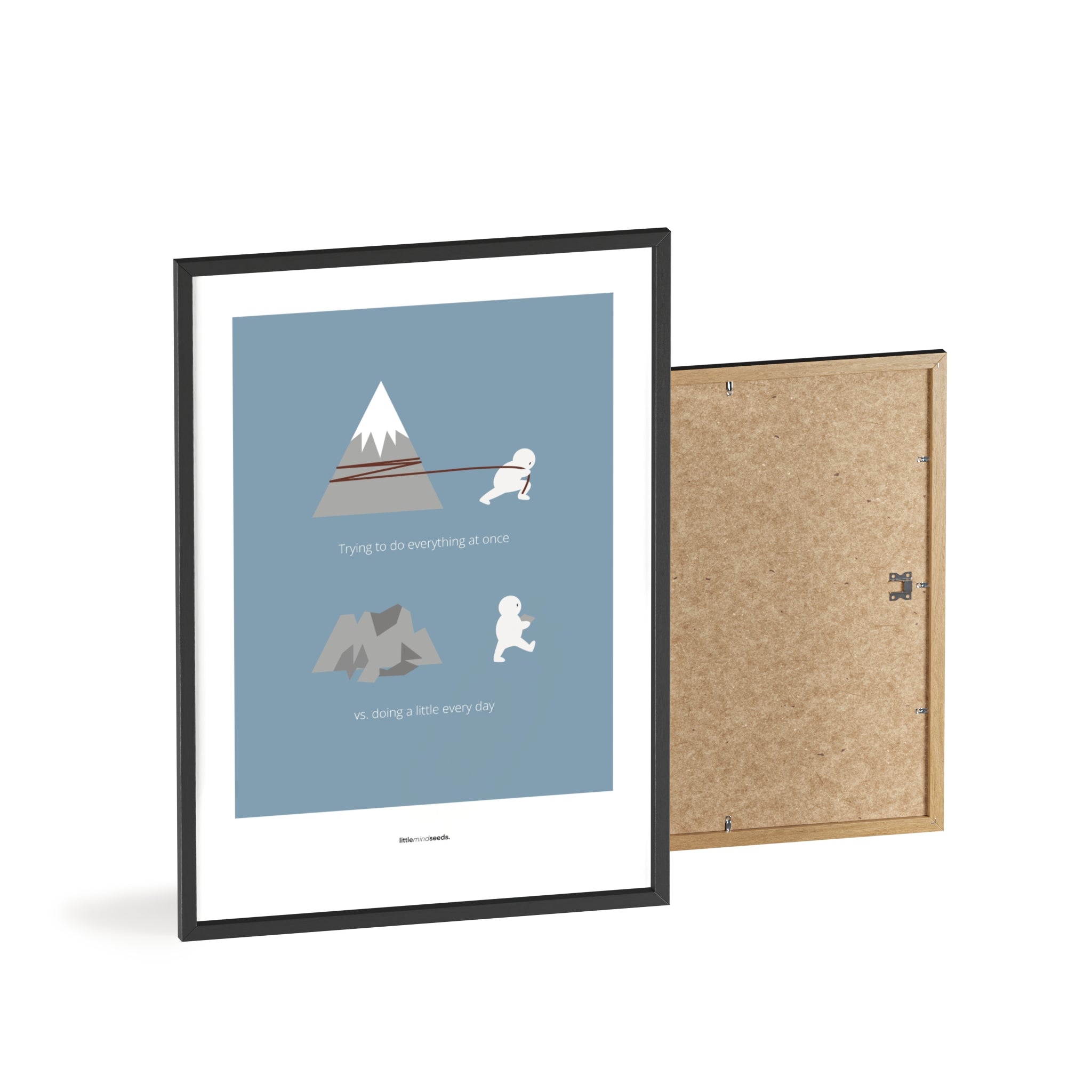 "Big Goals Need Small Consistent Effort Every Day" – Discipline, Habits & Achievements Motivational Quality Framed Poster | Minimalist Wall Art – Blue