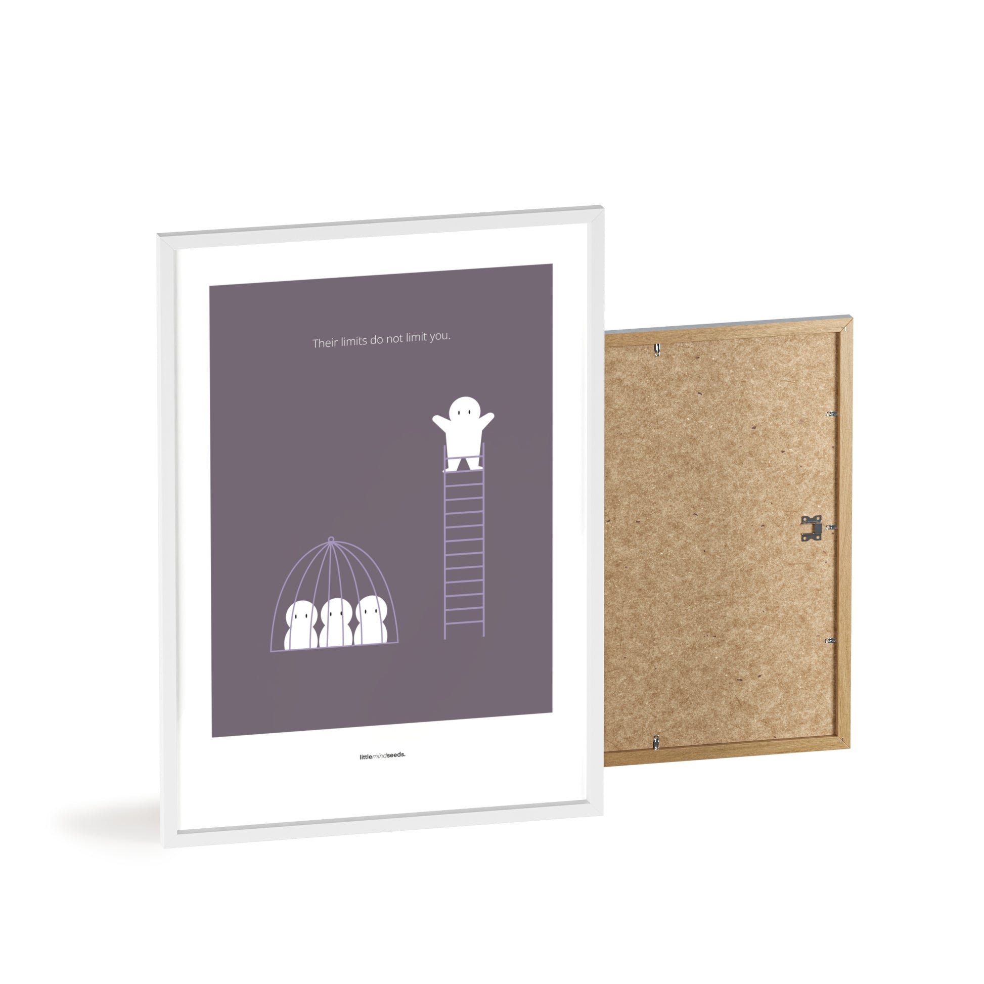 "The Limits of Others Do Not Limit You" – Emotional Intelligence & Self-Worth Motivational Quality Framed Poster | Minimalist Wall Art – Purple