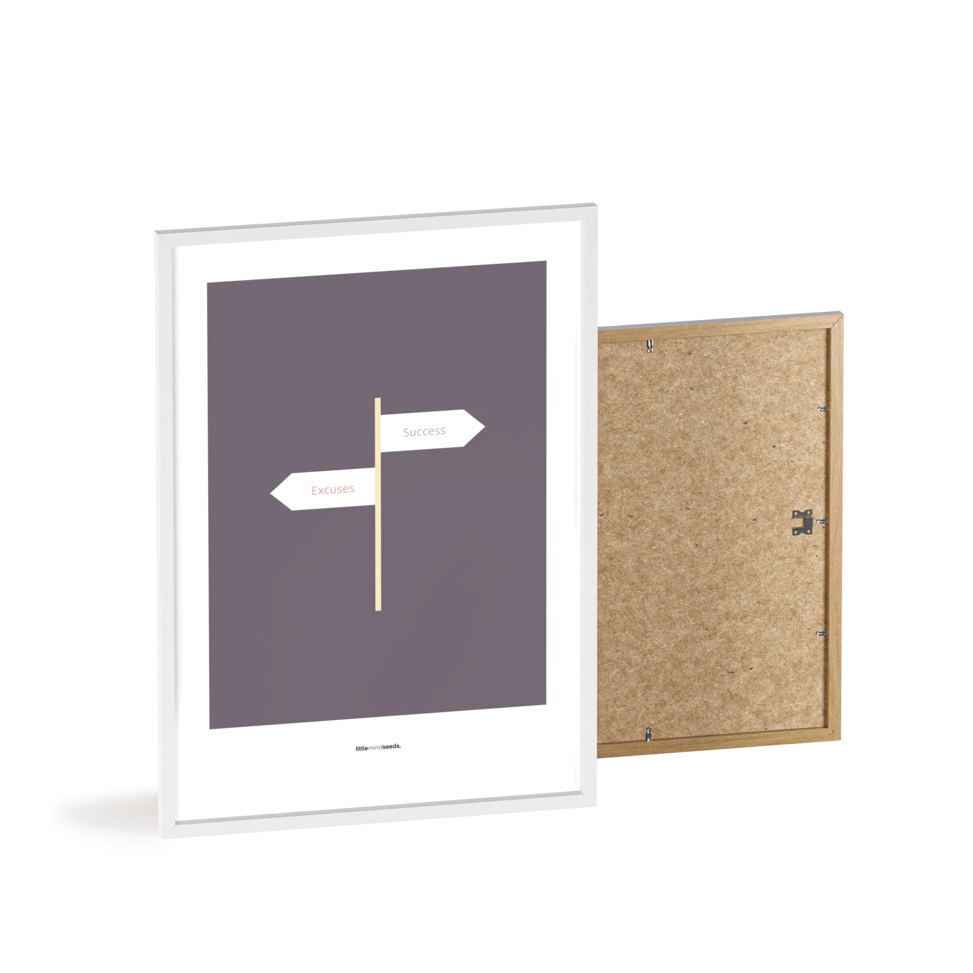 "Only Two Ways – Either You Have Excuses, or You Achieve Success" – Discipline, Habits & Achievements Children Motivational Wall Art to Foster Focus & Success | Matte Frame– Purple