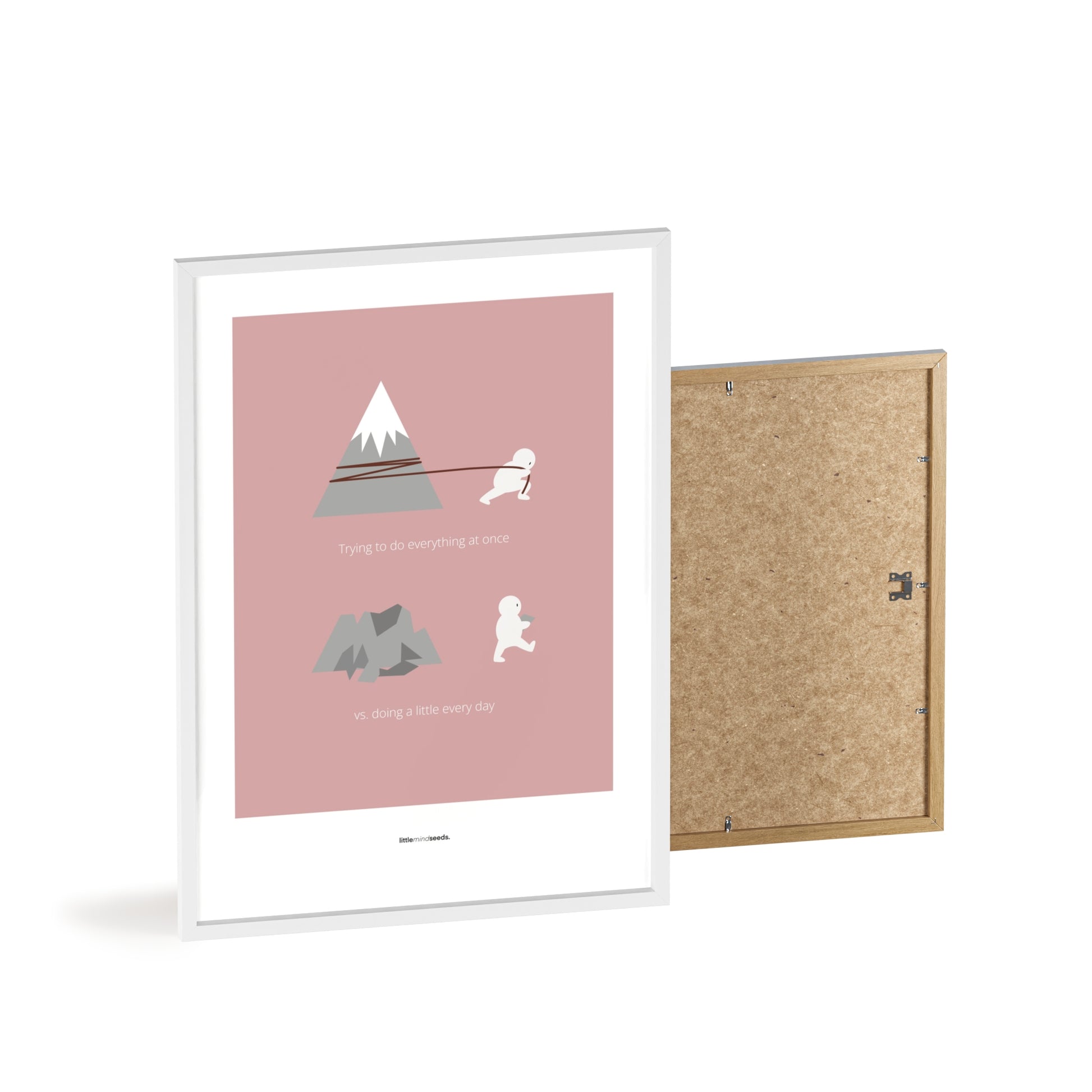 "Big Goals Need Small Consistent Effort Every Day" – Discipline, Habits & Achievements Motivational Quality Framed Poster | Minimalist Wall Art – Pink