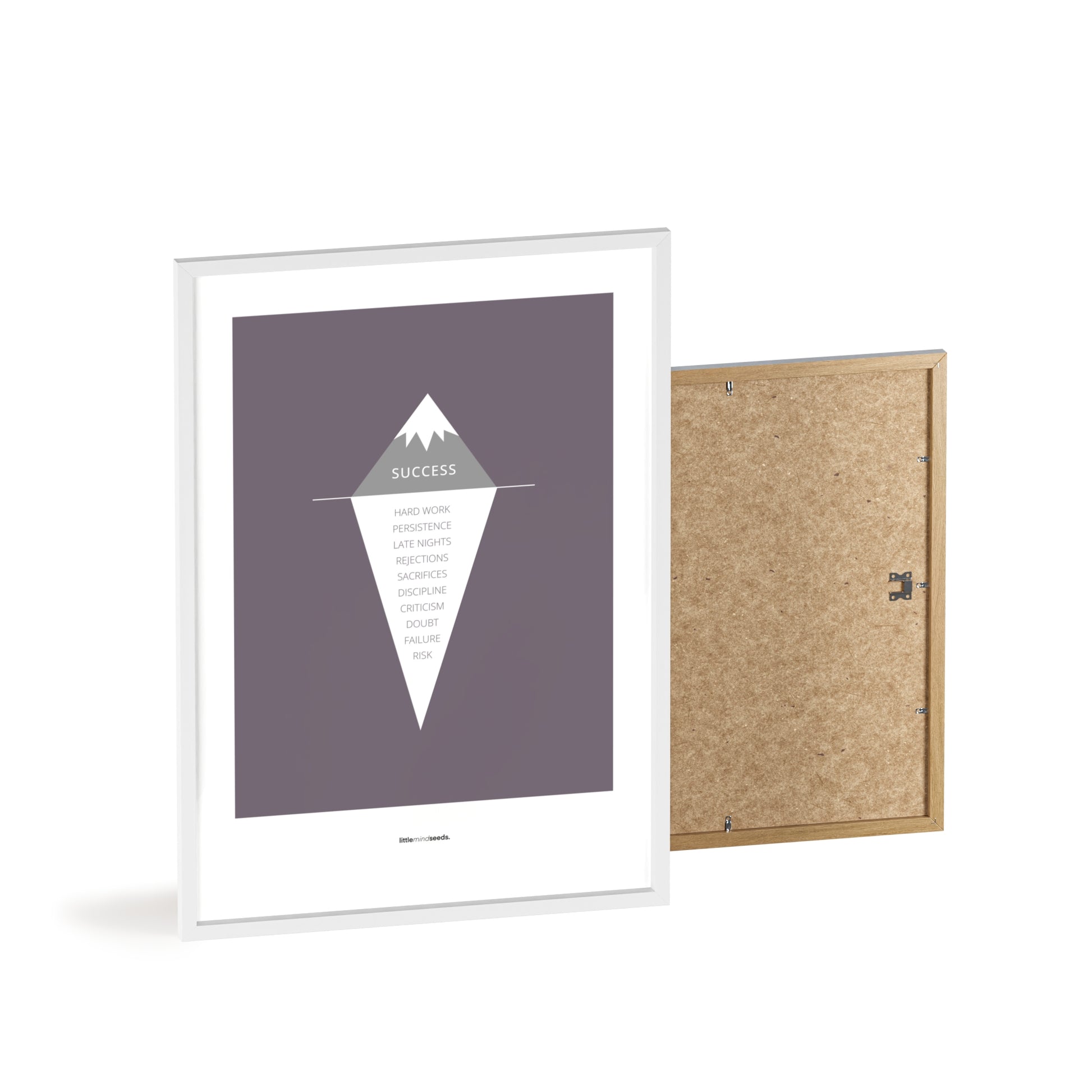 "The Iceberg Illusion – What People See vs What Went Into Achieving It" – Discipline, Habits & Achievements Children Motivational Wall Art to Foster Focus & Success | Matte Frames– Purple