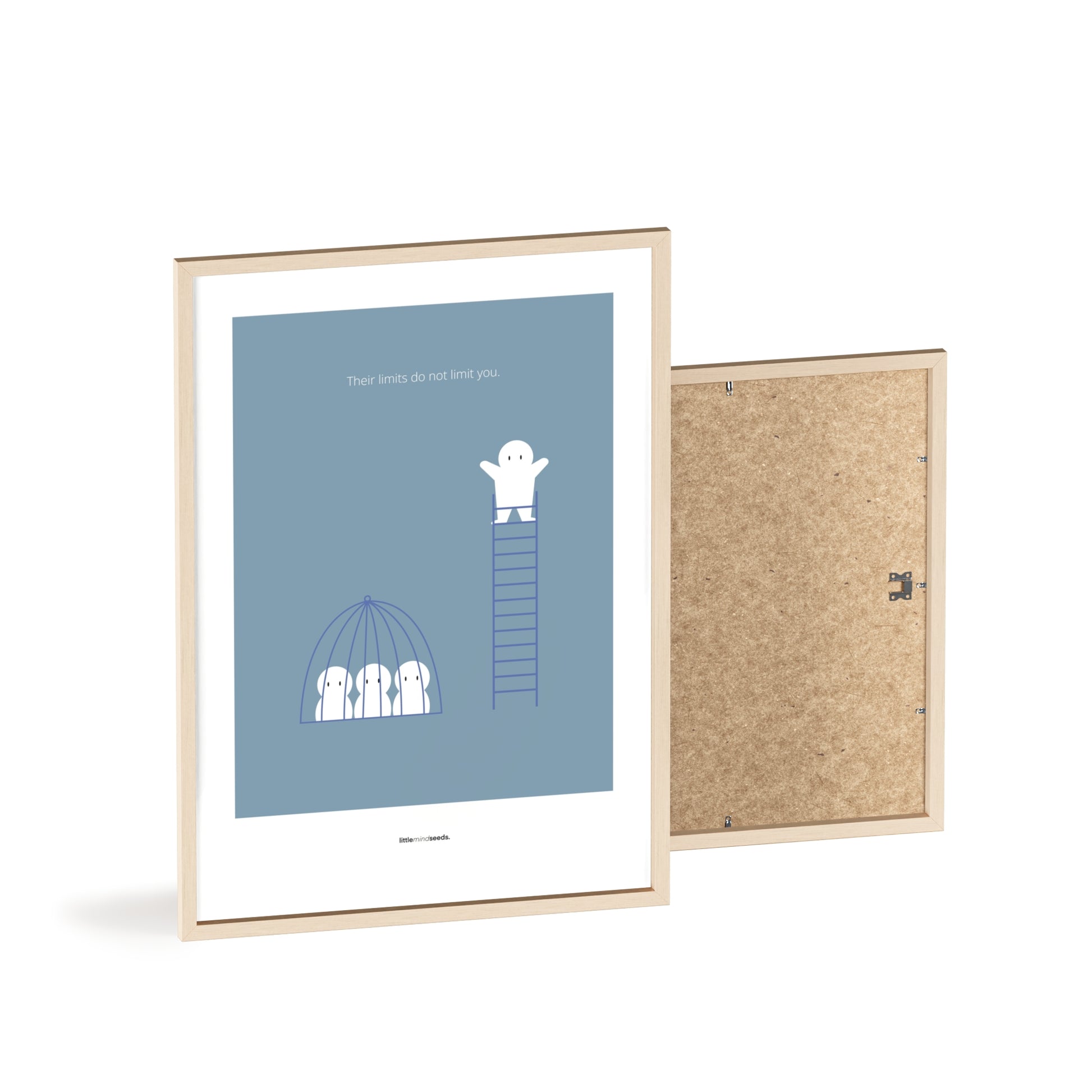 "The Limits of Others Do Not Limit You" – Emotional Intelligence & Self-Worth Motivational Quality Framed Poster | Minimalist Wall Art – Blue