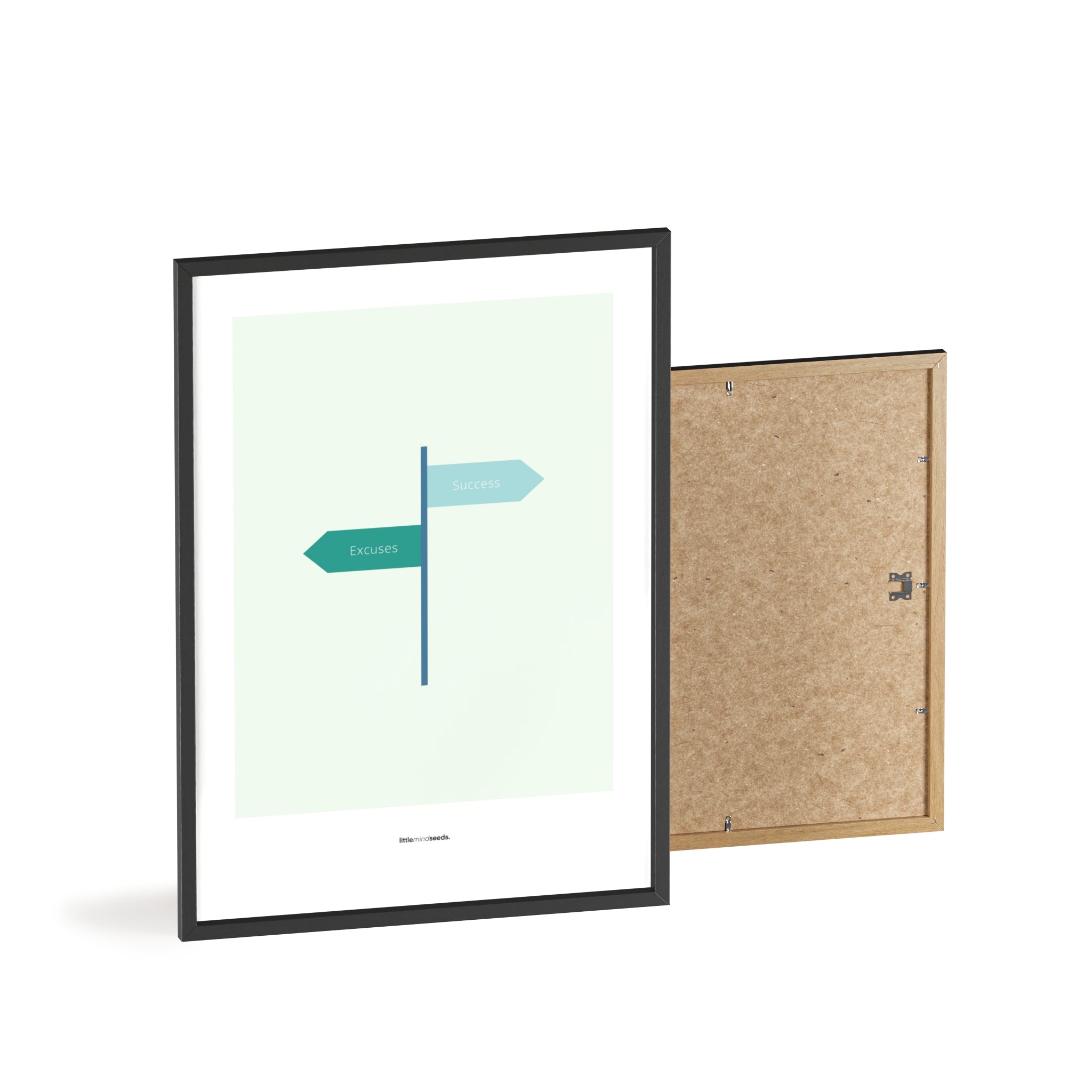 "Only Two Ways – Either You Have Excuses, or You Achieve Success" – Discipline, Habits & Achievements Children Motivational Wall Art to Foster Focus & Success | Matte Frame– Mint