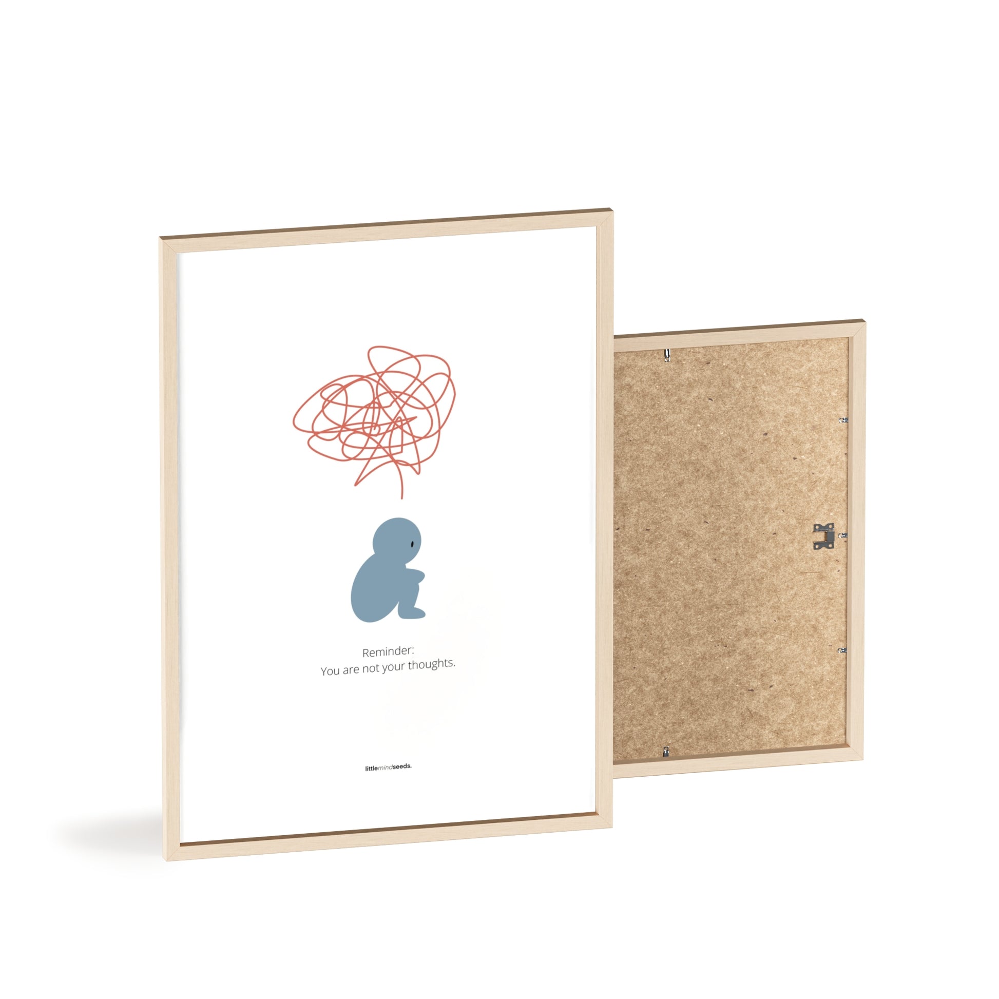 "We Are Not Our Thoughts – We Are Our Actions" – Resilience & Confidence Wall Art to Build Self-Belief & Grit | Motivational Quality Framed Poster | Minimalist Quotes for Personal Growt – White