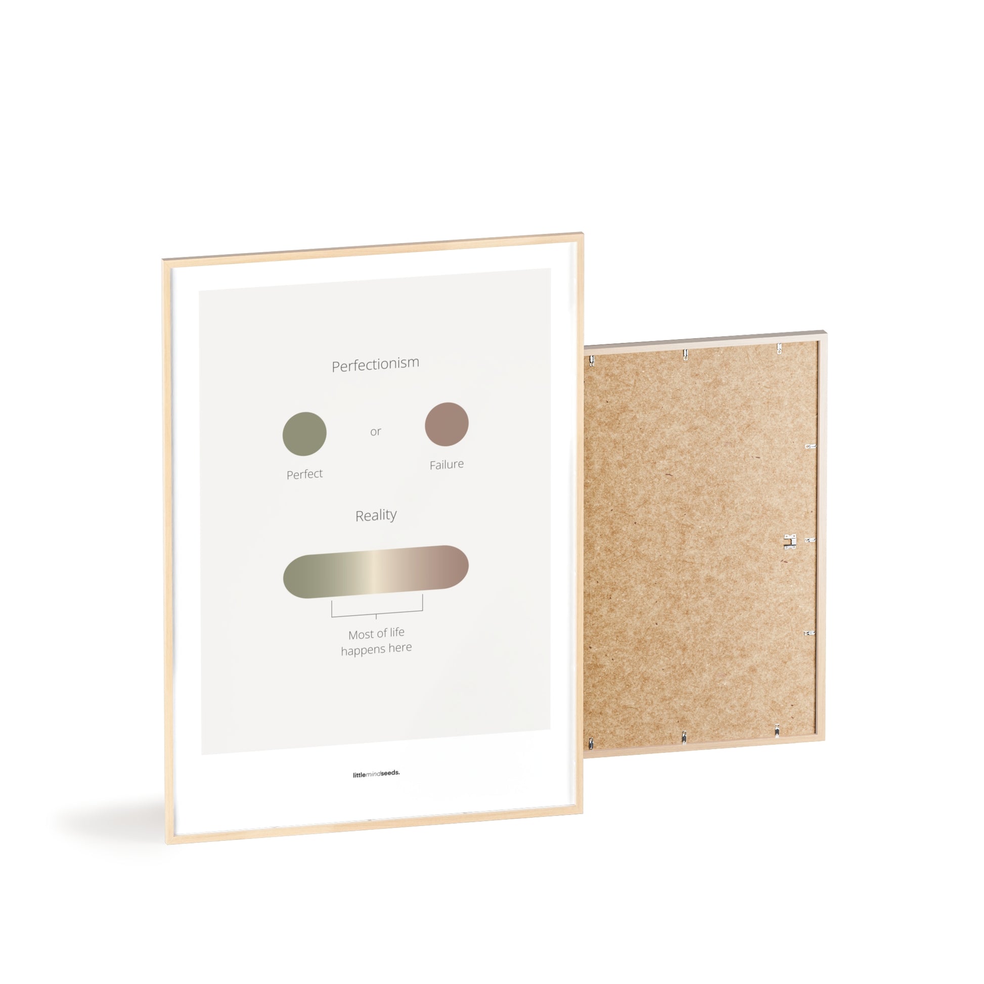 "Life Is Not Perfect Like We Imagine" – Resilience & Confidence Motivational Quality Framed Poster | Minimalist Inspirational Wall Art – Light Gray