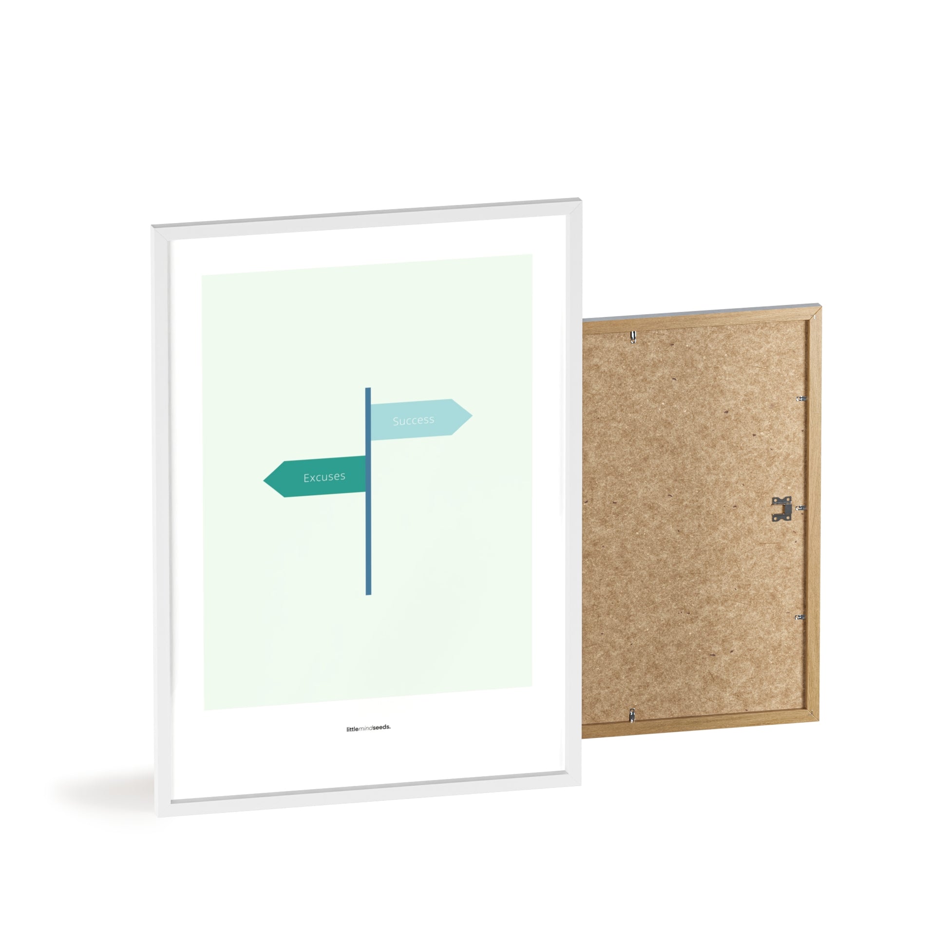 "Only Two Ways – Either You Have Excuses, or You Achieve Success" – Discipline, Habits & Achievements Children Motivational Wall Art to Foster Focus & Success | Matte Frame– Mint